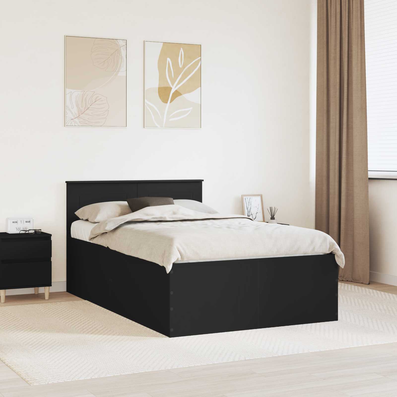 Krevetna konstrukcija Crna 120 x 200 cm Konstruirano drvo