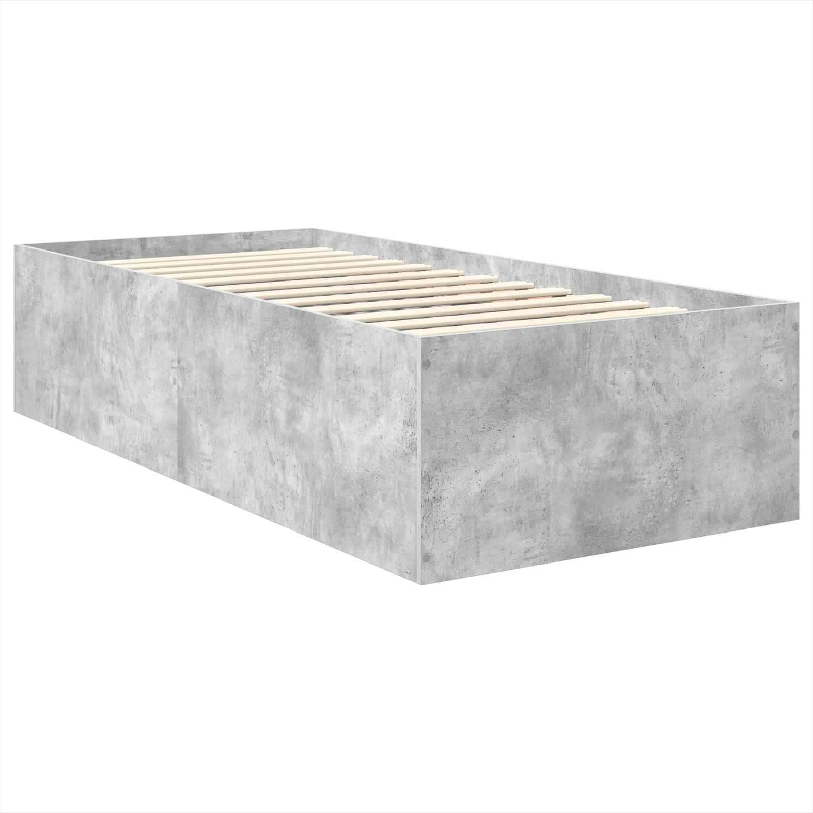 Krevetna konstrukcija s uzglavljem Betonski sivi 90 x 190 cm
