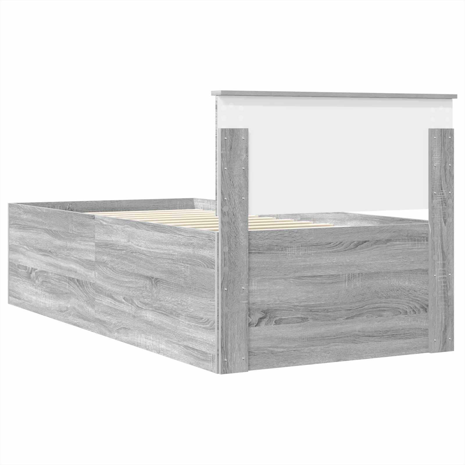 Krevetna konstrukcija Siva Sonoma 75 x 190 cm Konstruirano drvo