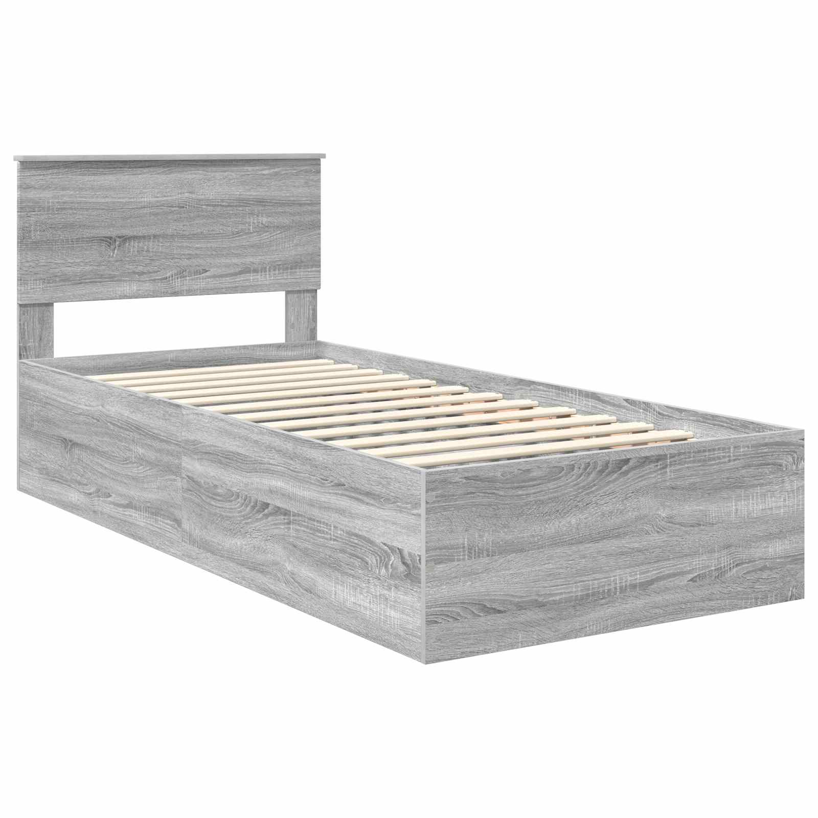 Krevetna konstrukcija Siva Sonoma 75 x 190 cm Konstruirano drvo
