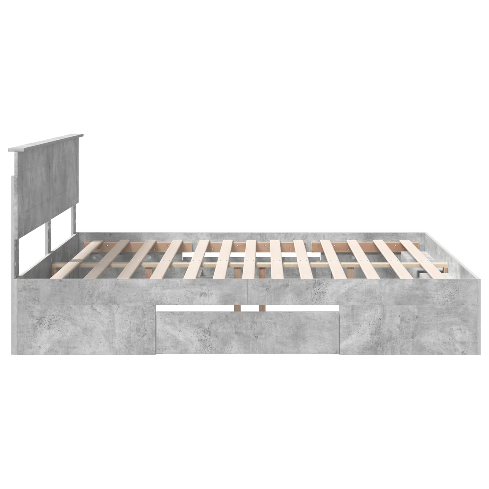 Krevetna konstrukcija s uzglavljem Betonski sivi 200 x 200 cm