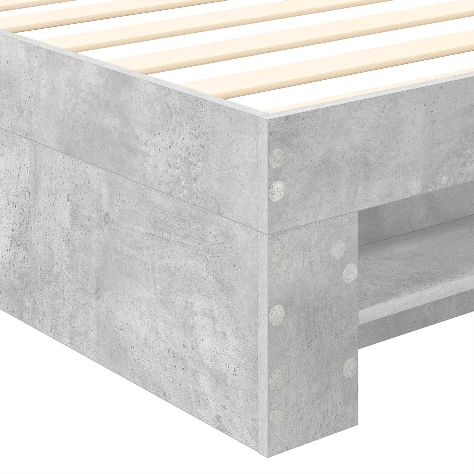 Krevetna konstrukcija s uzglavljem Betonski sivi 100 x 200 m
