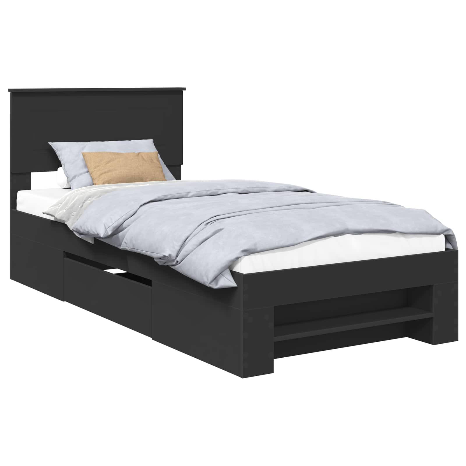 Krevetna konstrukcija Crna 90 x 200 cm Konstruirano drvo