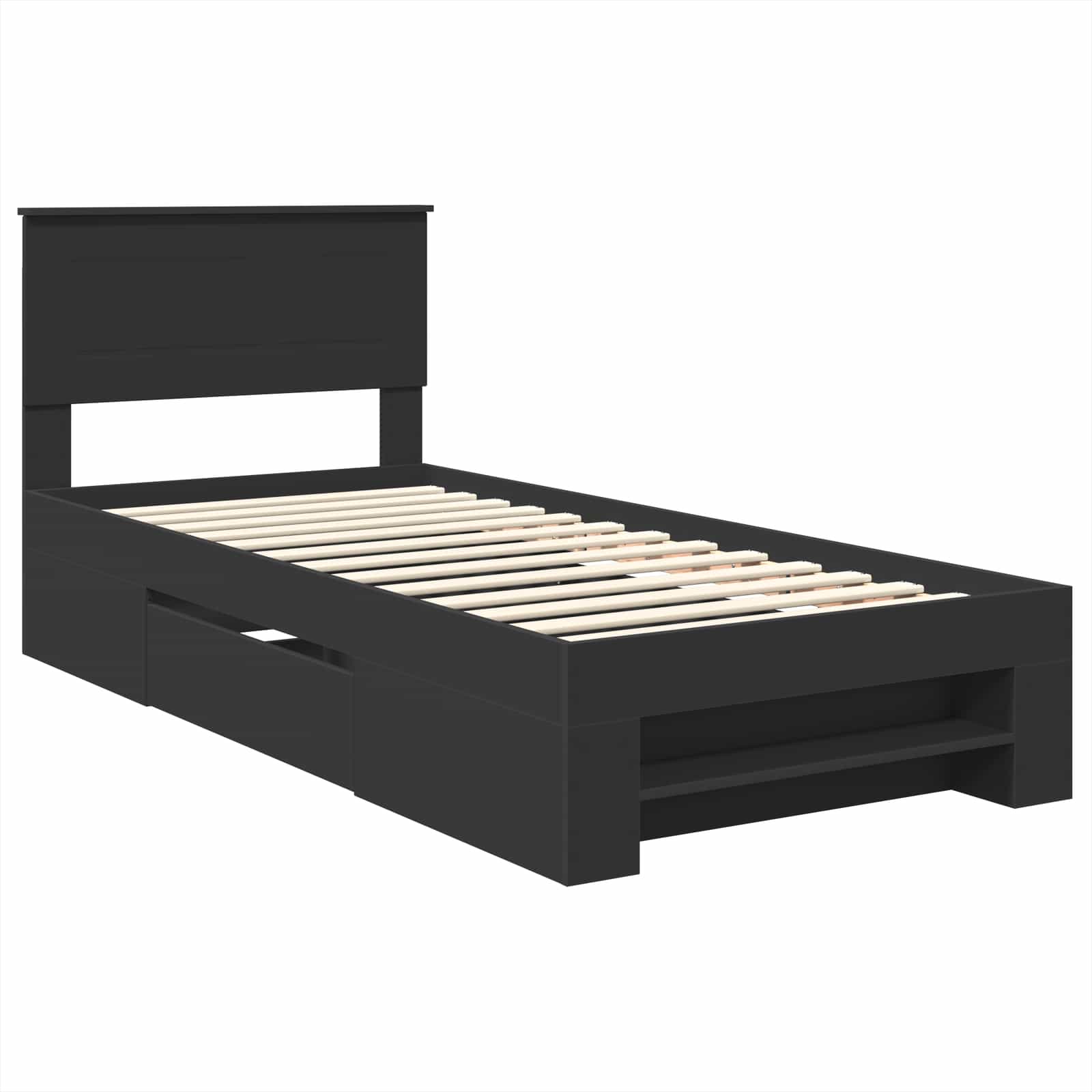 Krevetna konstrukcija Crna 90 x 200 cm Konstruirano drvo