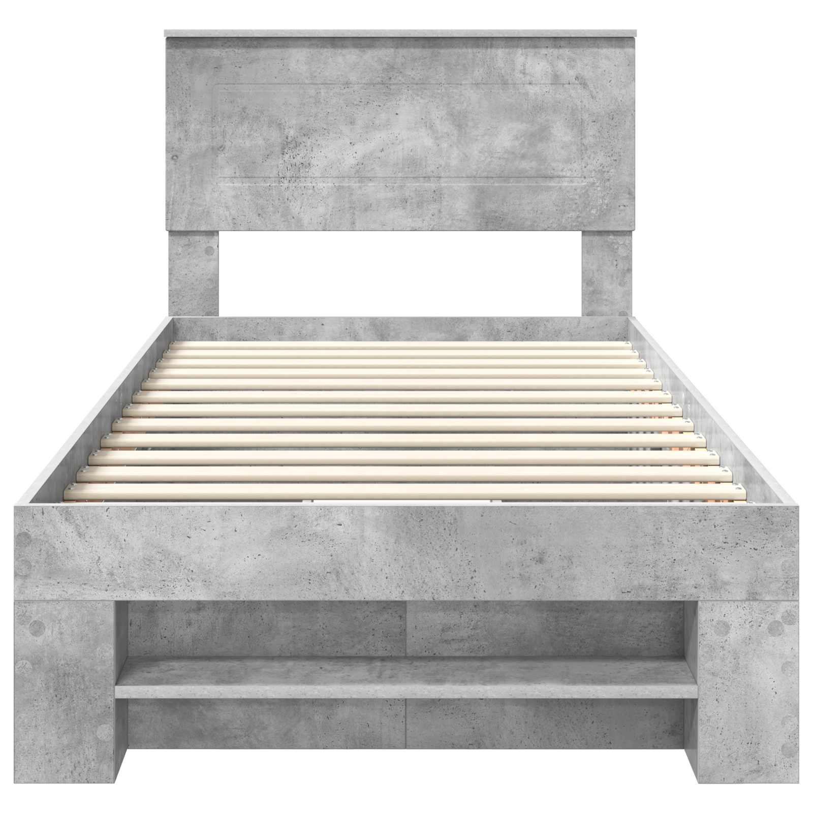 Krevetna konstrukcija s uzglavljem Betonski sivi 90 x 200 cm