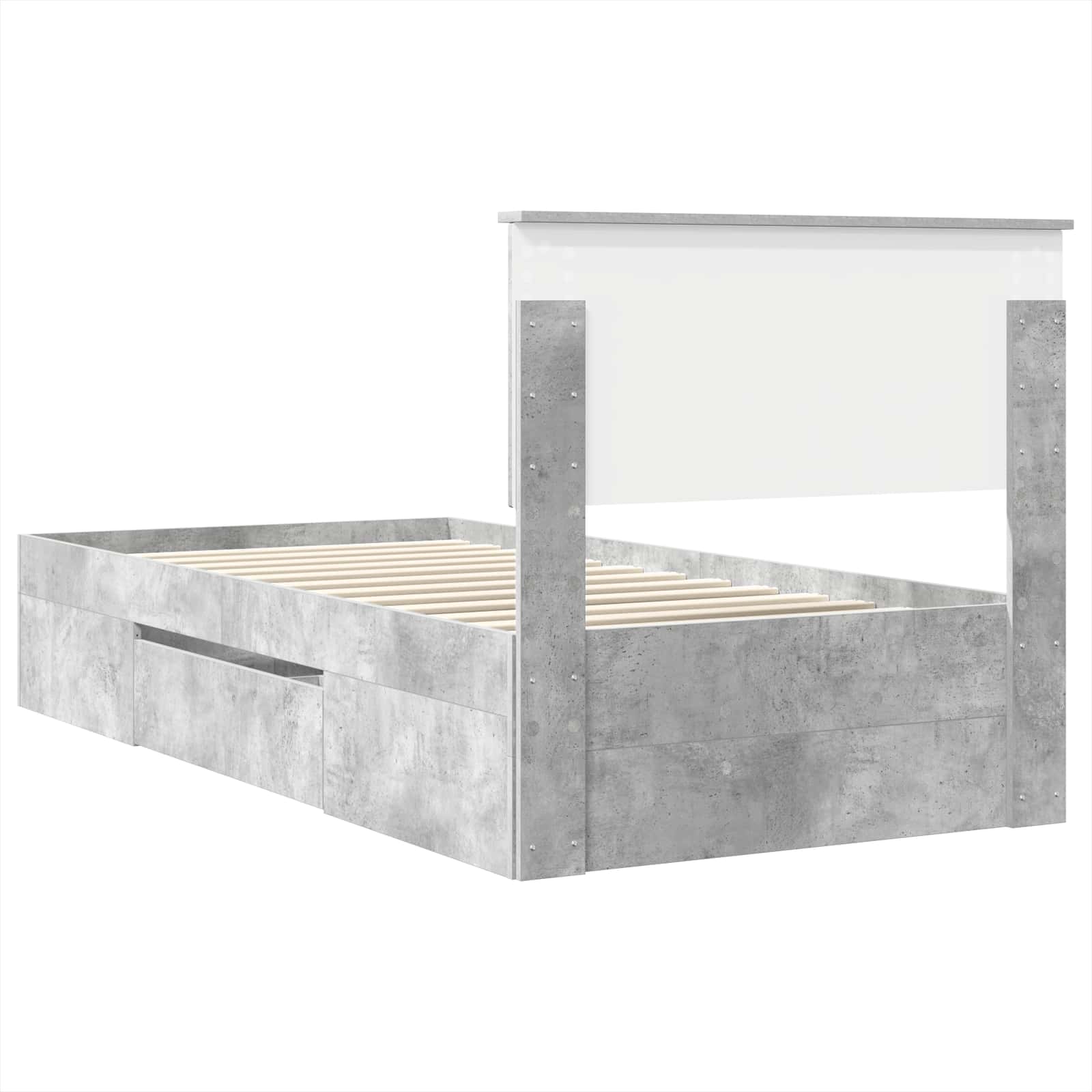 Krevetna konstrukcija s uzglavljem Betonski sivi 80 x 200 cm