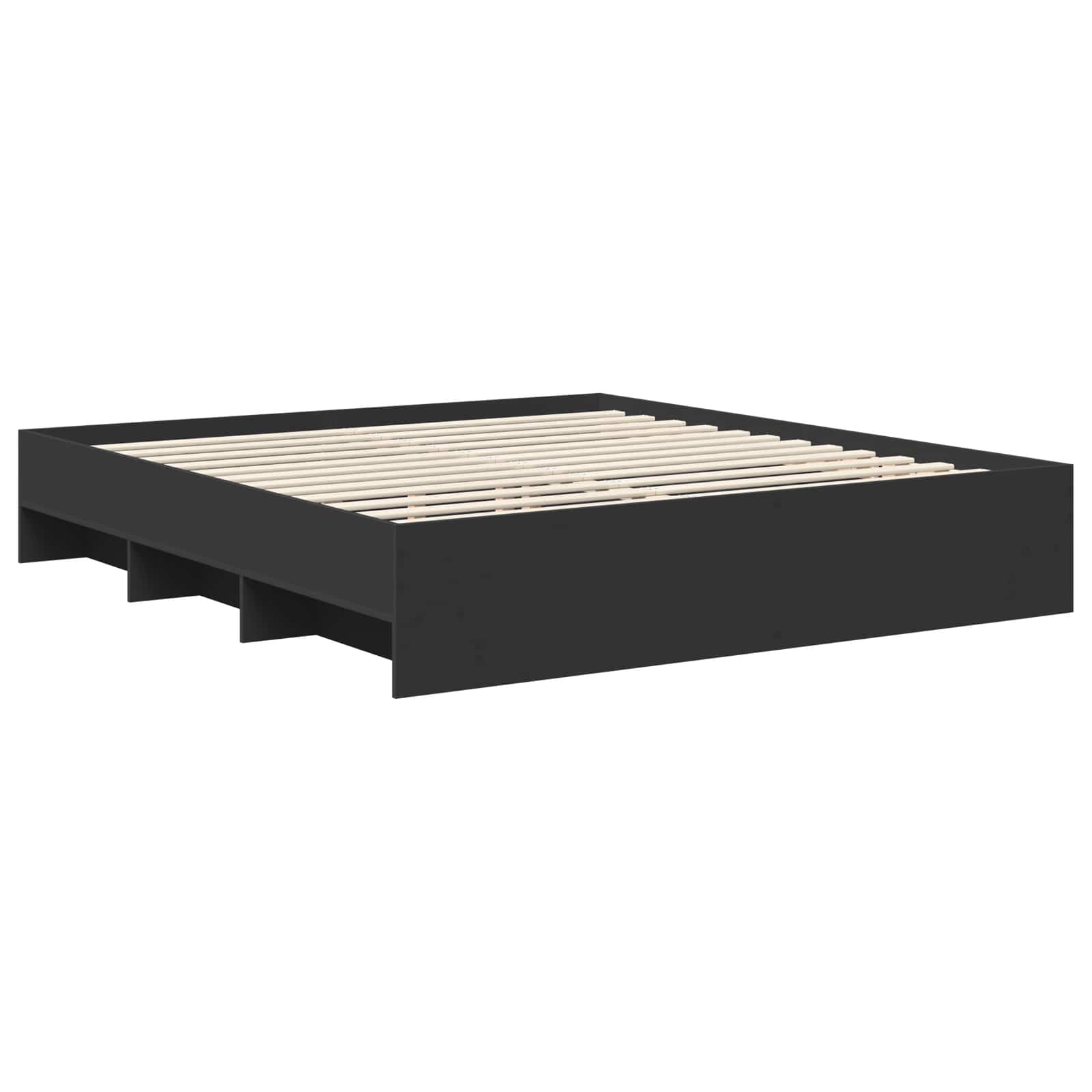 Krevetna konstrukcija Crna 200 x 200 cm Konstruirano drvo