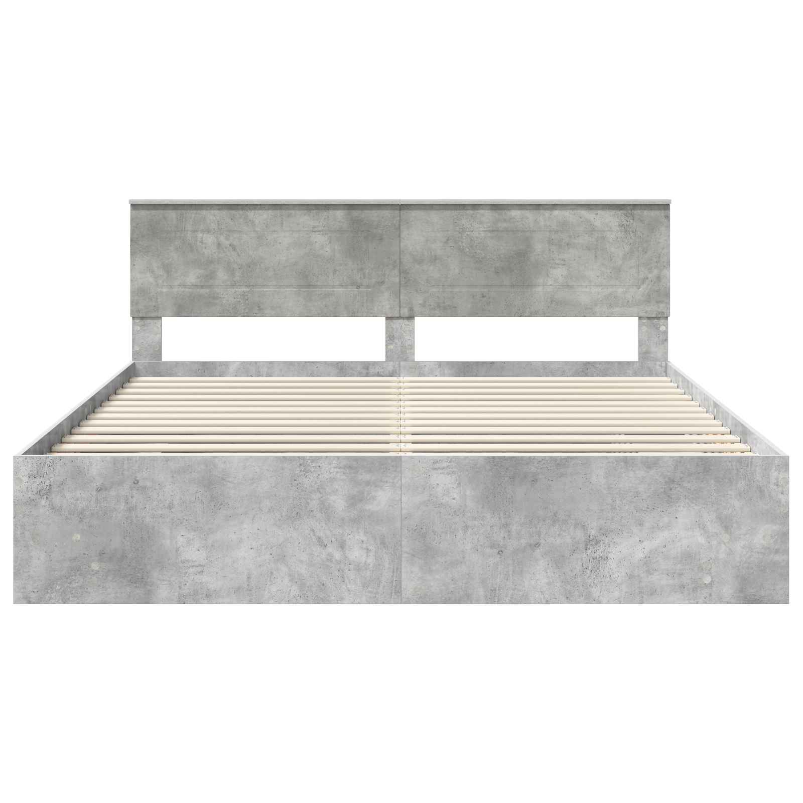 Krevetna konstrukcija s uzglavljem Betonski sivi 200 x 200 cm