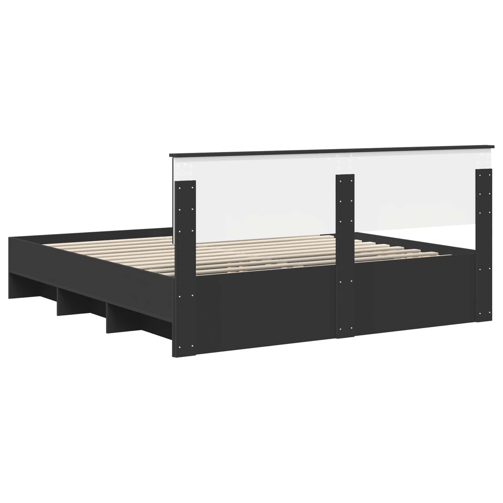 Krevetna konstrukcija Crna 180 x 200 cm Konstruirano drvo