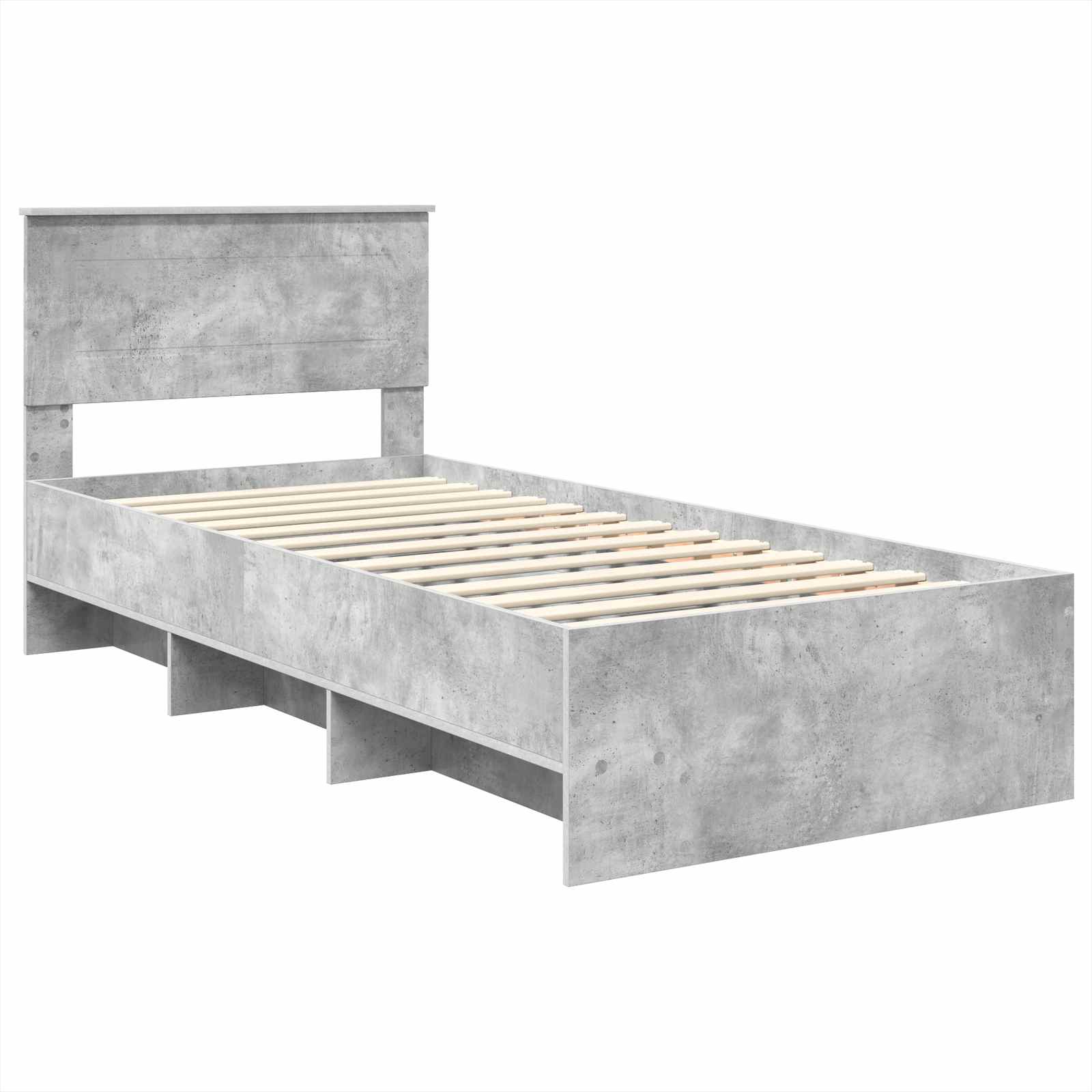 Krevetna konstrukcija s uzglavljem Betonski sivi 80 x 200 cm