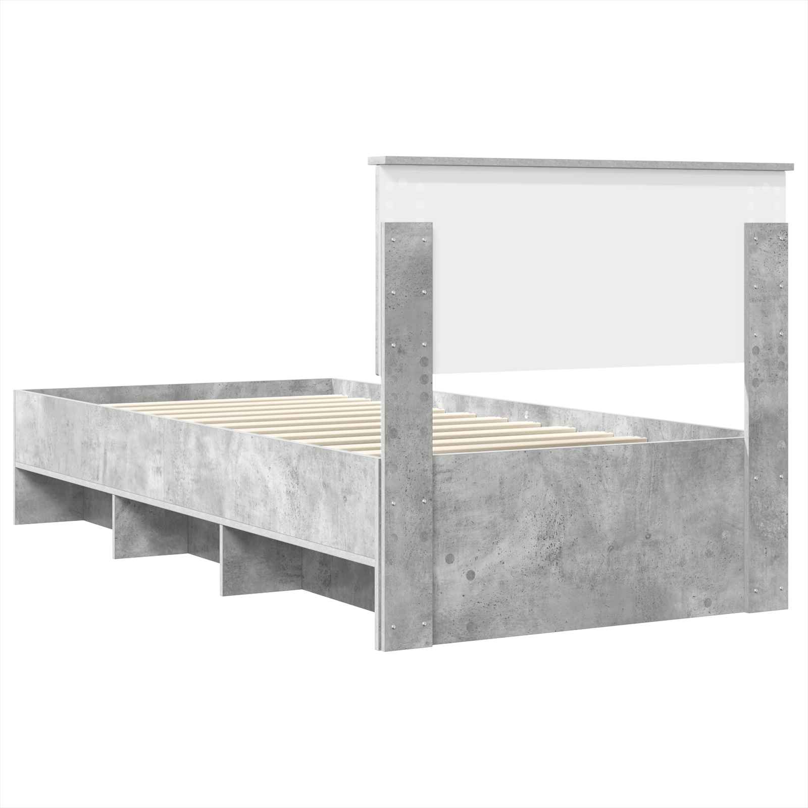 Krevetna konstrukcija s uzglavljem Betonski sivi 80 x 200 cm
