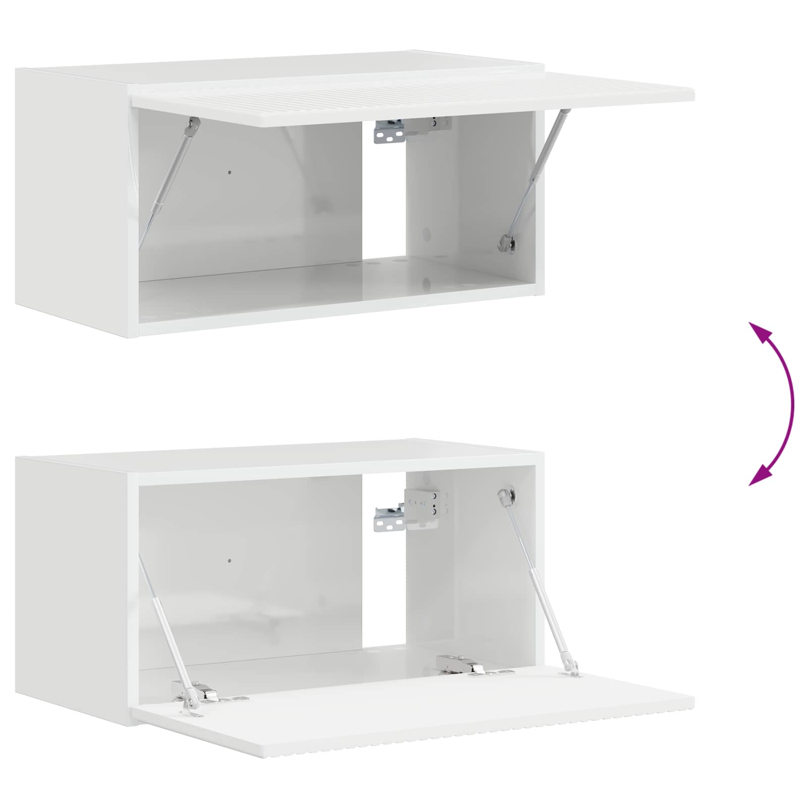 Set zidnog ormarića za TV Zidne 4 pcs Visoki sjaj bijela