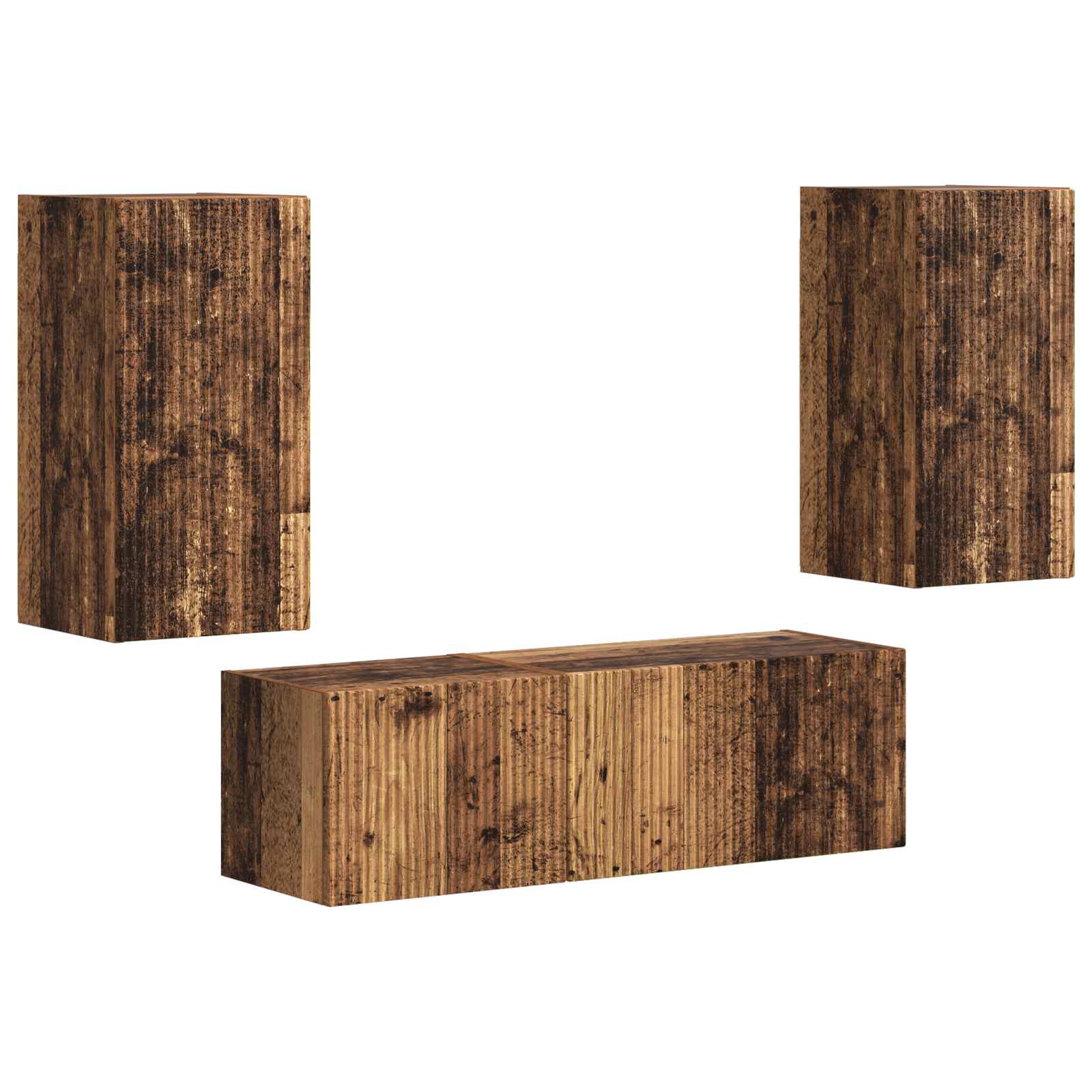 Set zidnog ormarića za TV 4 pcs Staro drvo Konstruirano drvo