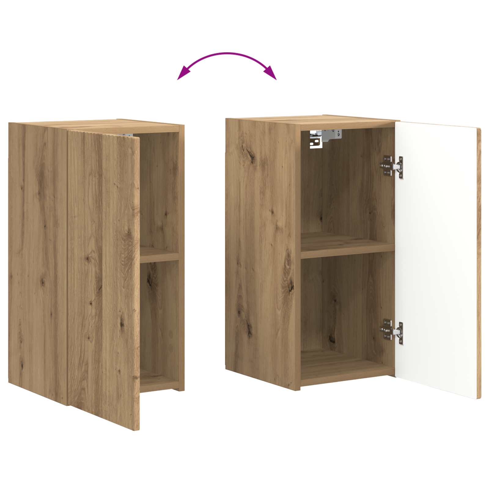Set zidnog ormarića za TV Zidne 4 pcs Umjetnički hrast
