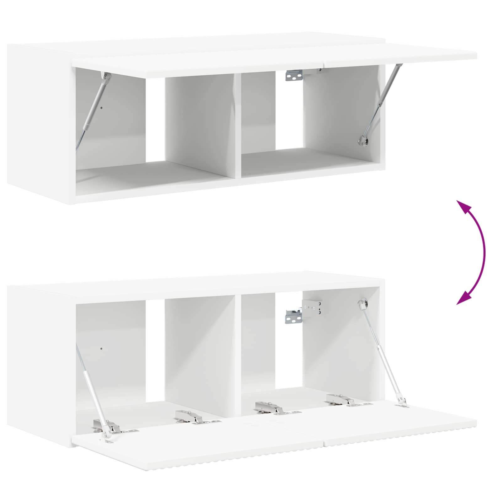 Set zidnog ormarića za TV Zidne 4 pcs Bijelo Konstruirano drvo
