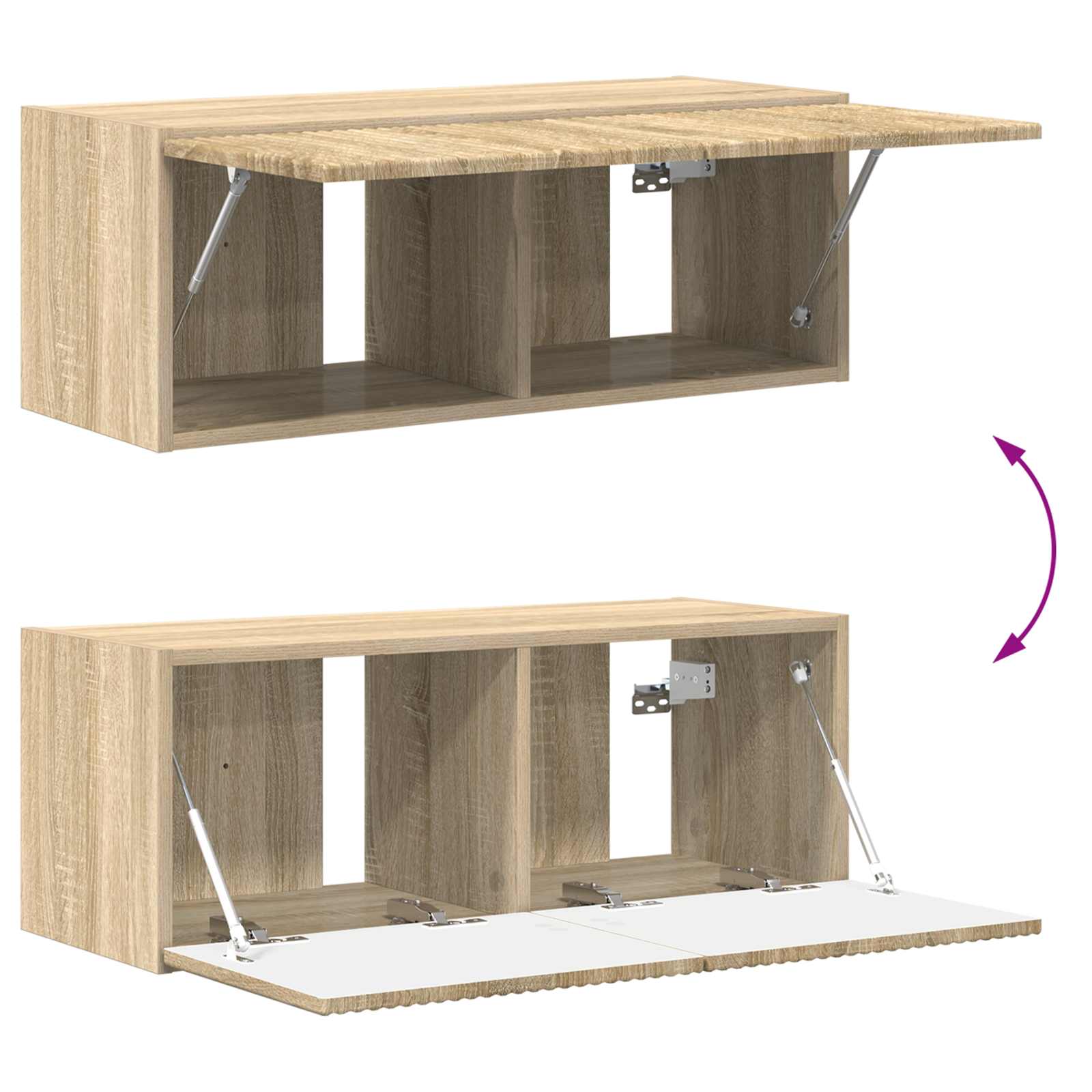 Set zidnog ormarića za TV 4 pcs Sonoma hrast Konstruirano drvo
