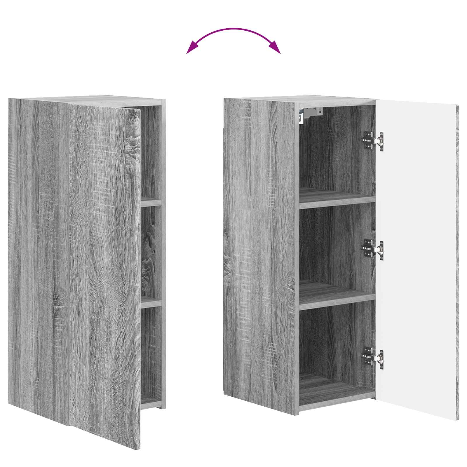Set zidnog ormarića za TV 4 pcs Siva Sonoma Konstruirano drvo