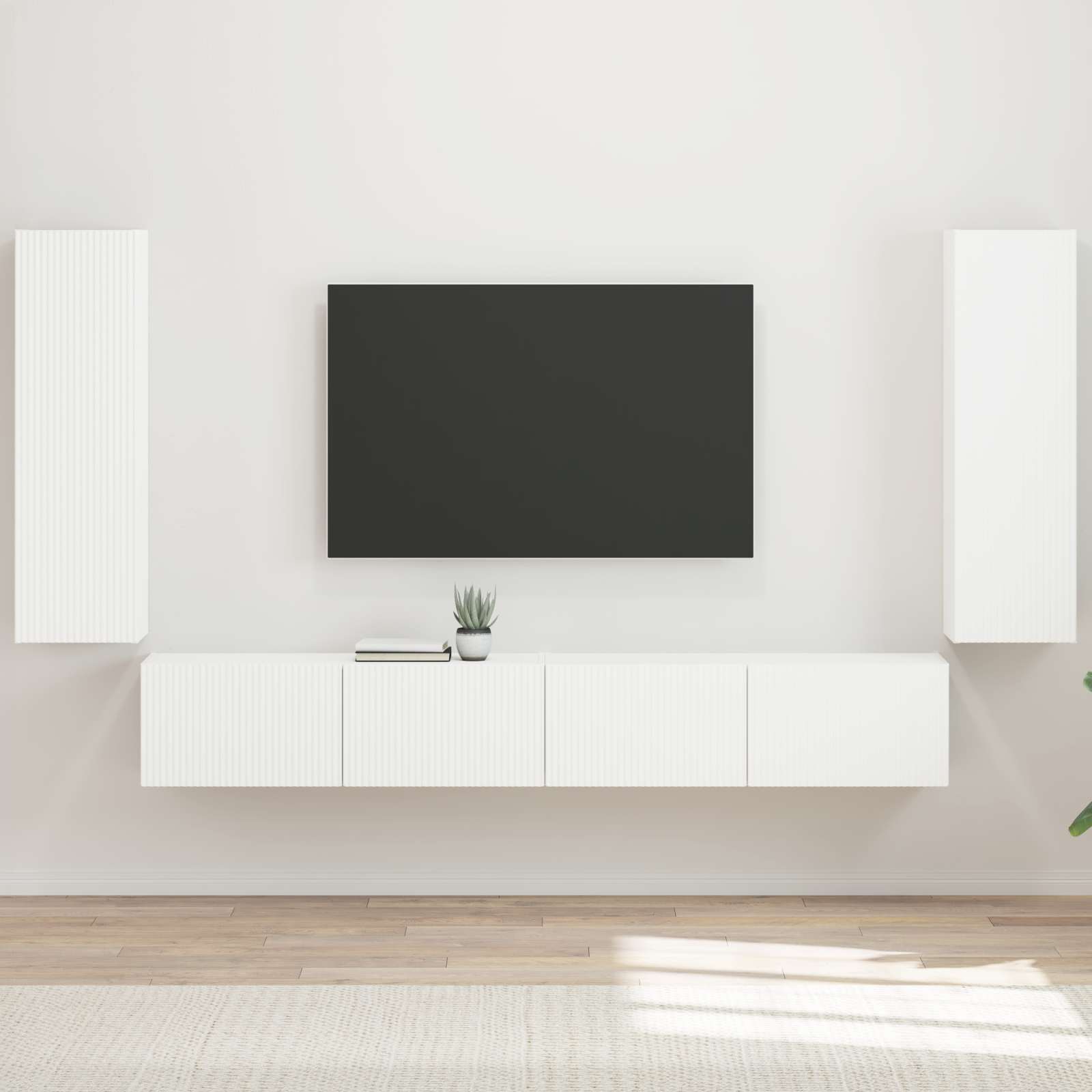 Set zidnog ormarića za TV Zidne 4 pcs Bijelo Konstruirano drvo