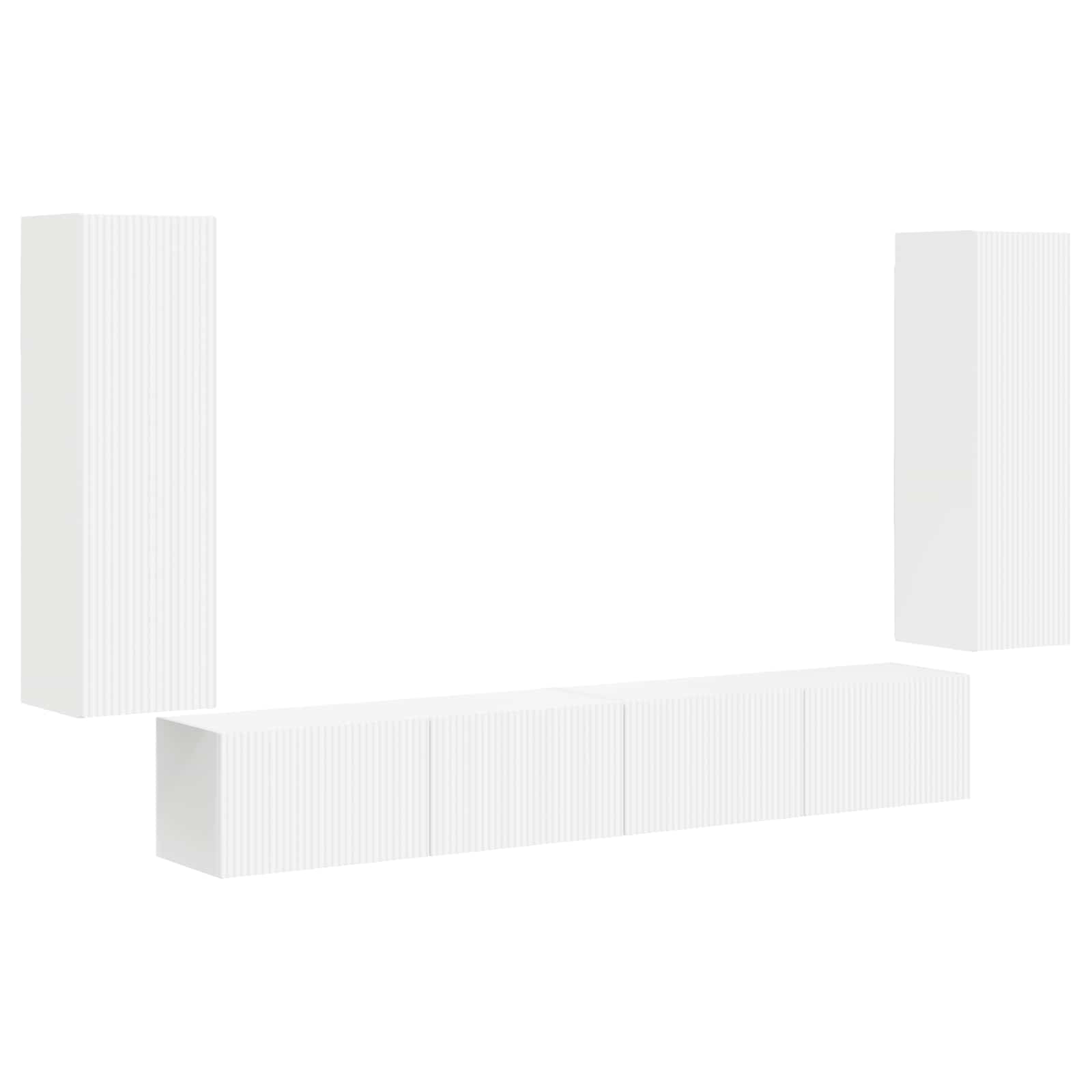 Set zidnog ormarića za TV Zidne 4 pcs Bijelo Konstruirano drvo