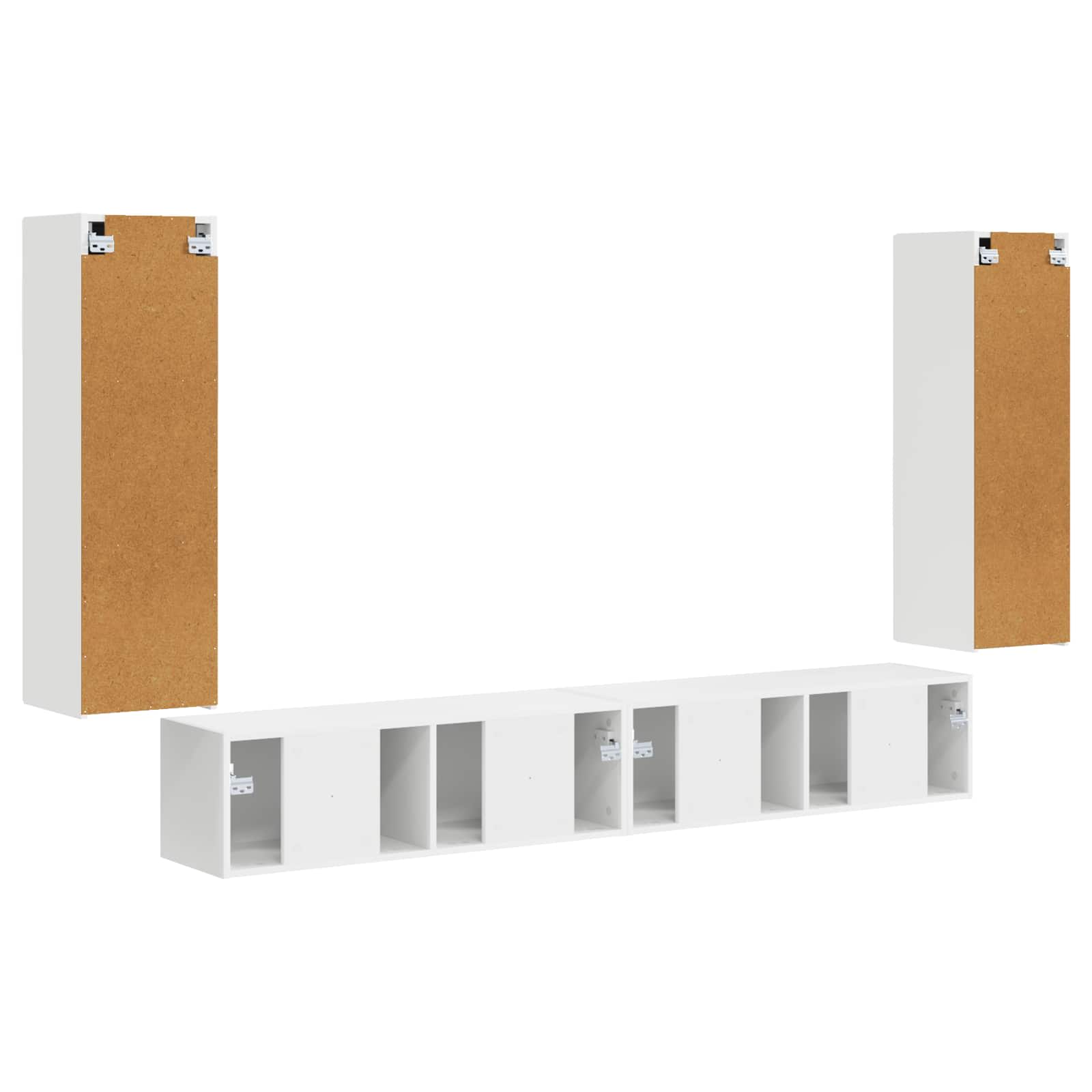 Set zidnog ormarića za TV Zidne 4 pcs Bijelo Konstruirano drvo