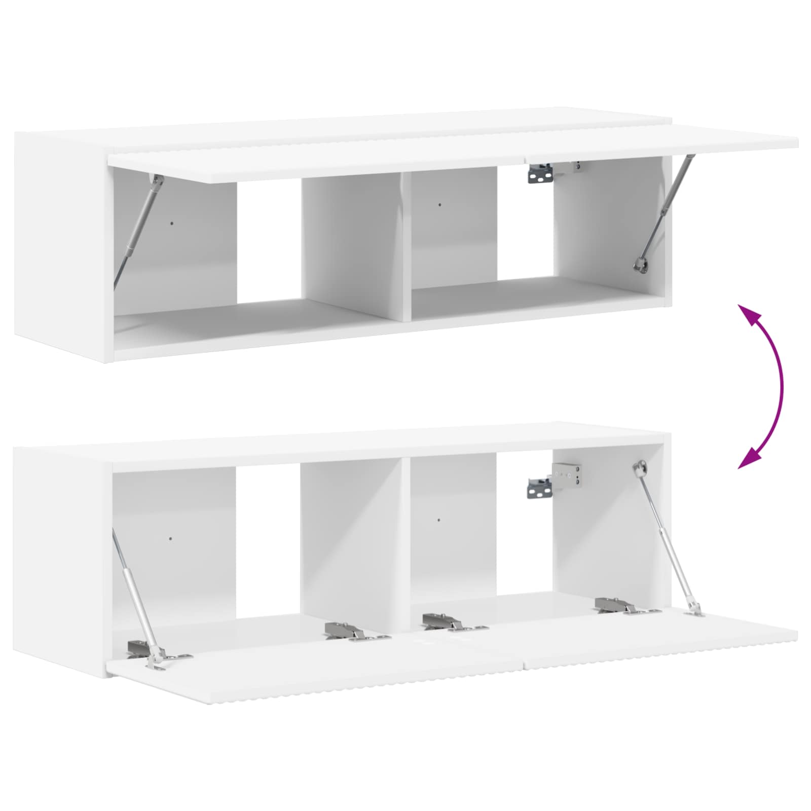 Set zidnog ormarića za TV Zidne 4 pcs Bijelo Konstruirano drvo