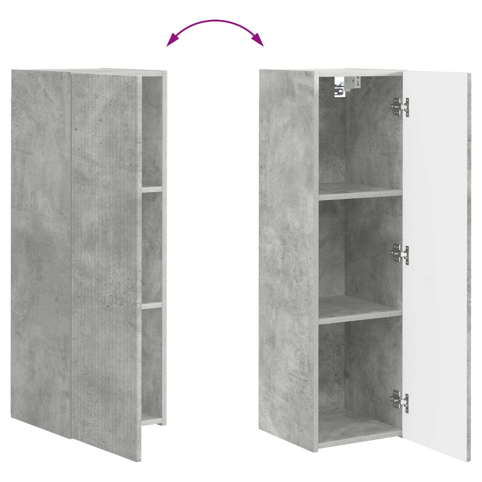 Set zidnog ormarića za TV 4 pcs Betonski sivi Konstruirano drvo