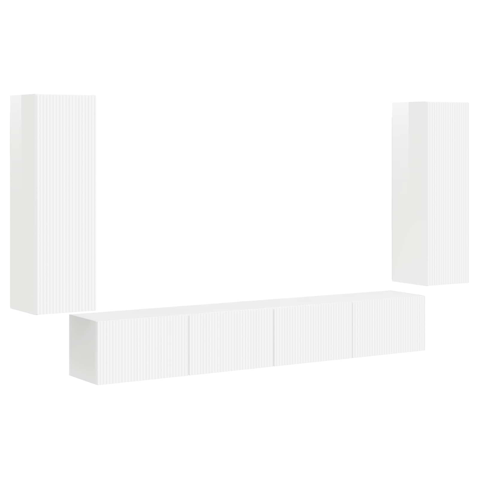Set zidnog ormarića za TV Zidne 4 pcs Visoki sjaj bijela