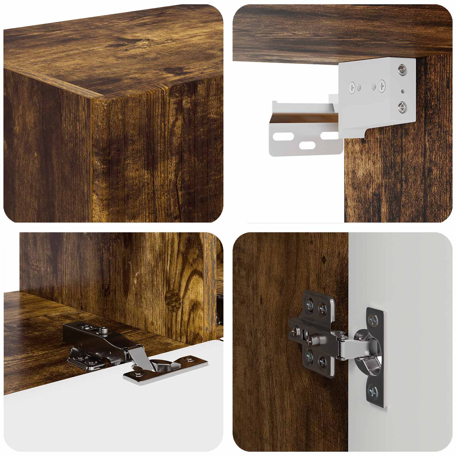 Set zidnog ormarića za TV Zidne 4 pcs Dimljeni hrast