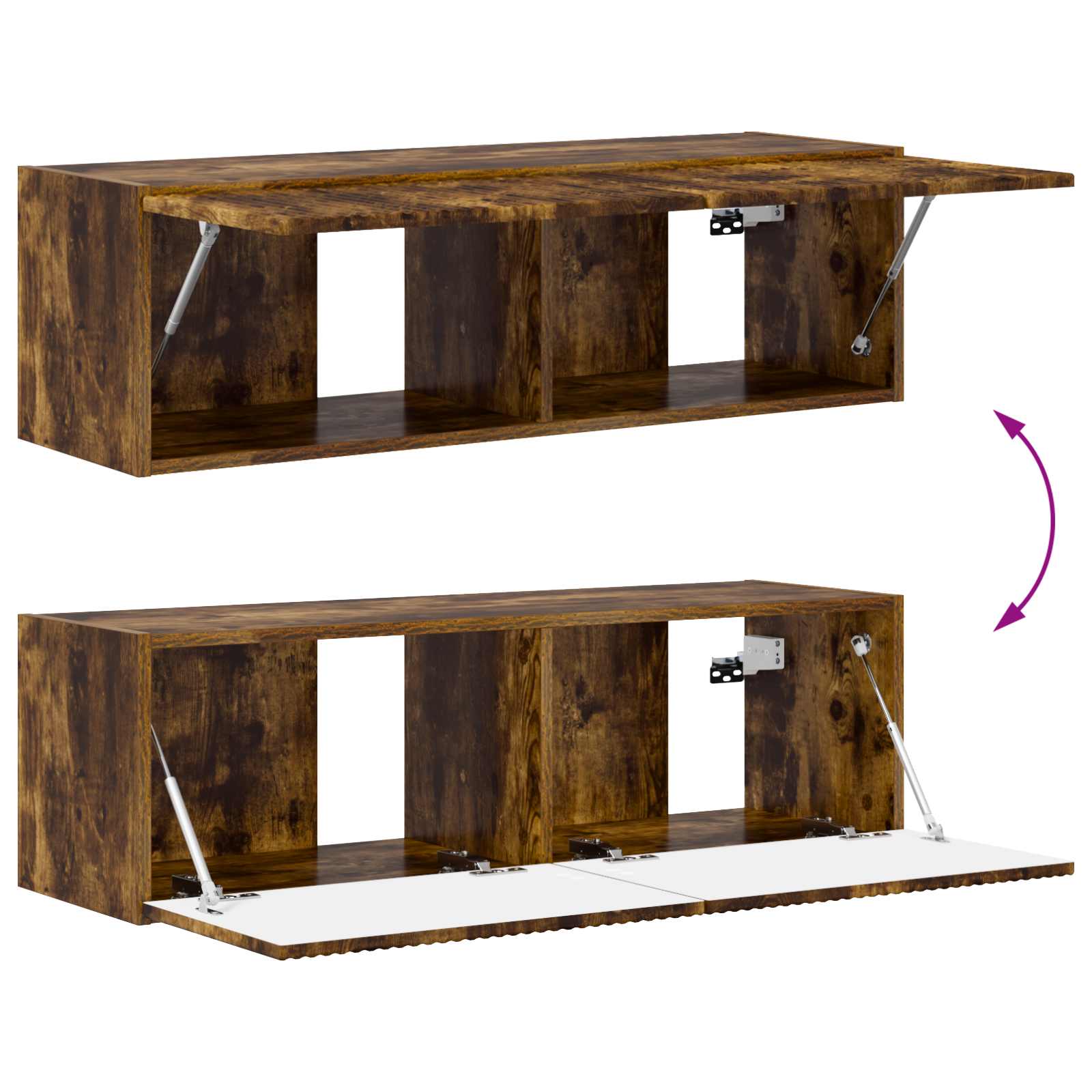 Set zidnog ormarića za TV Zidne 4 pcs Dimljeni hrast
