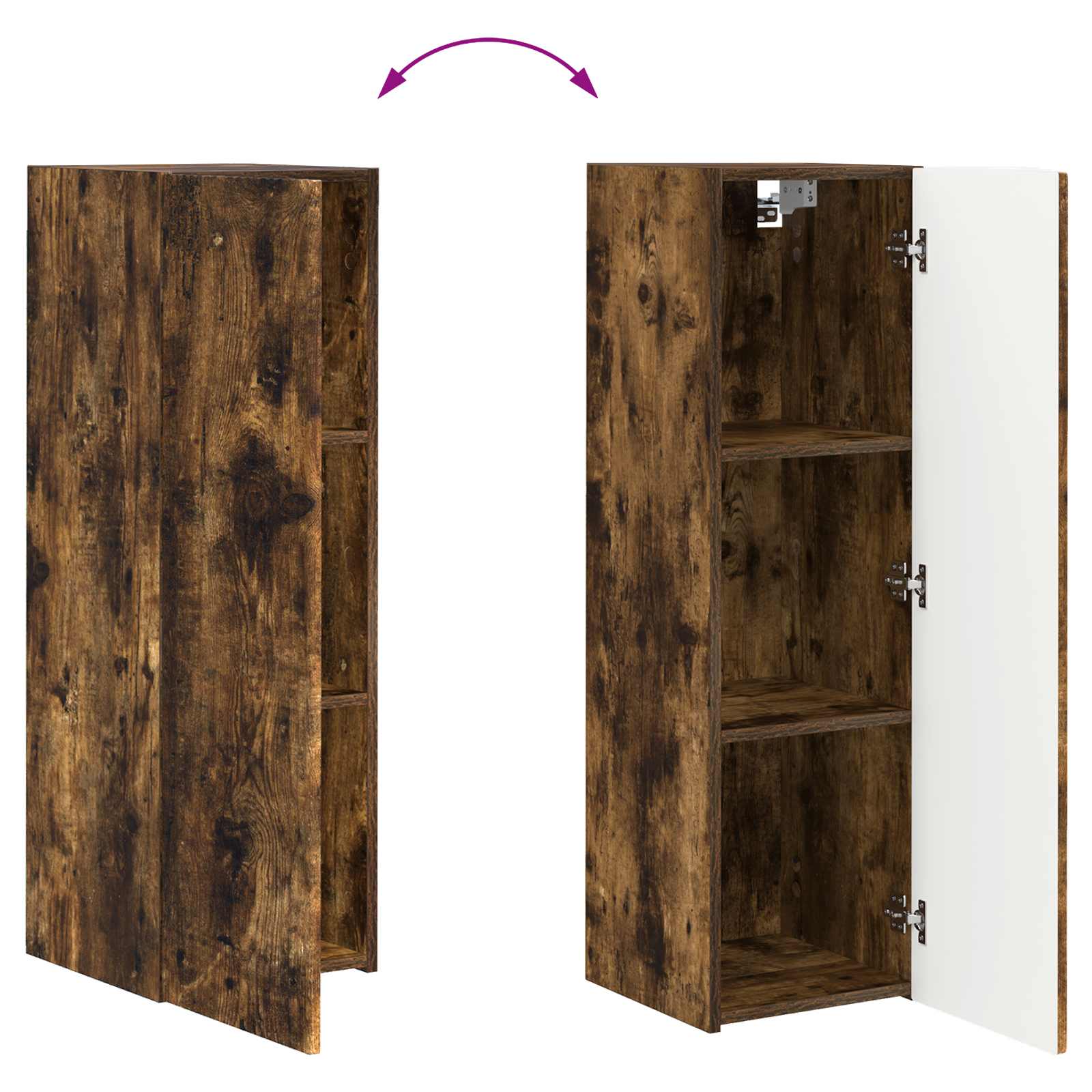 Set zidnog ormarića za TV Zidne 4 pcs Dimljeni hrast