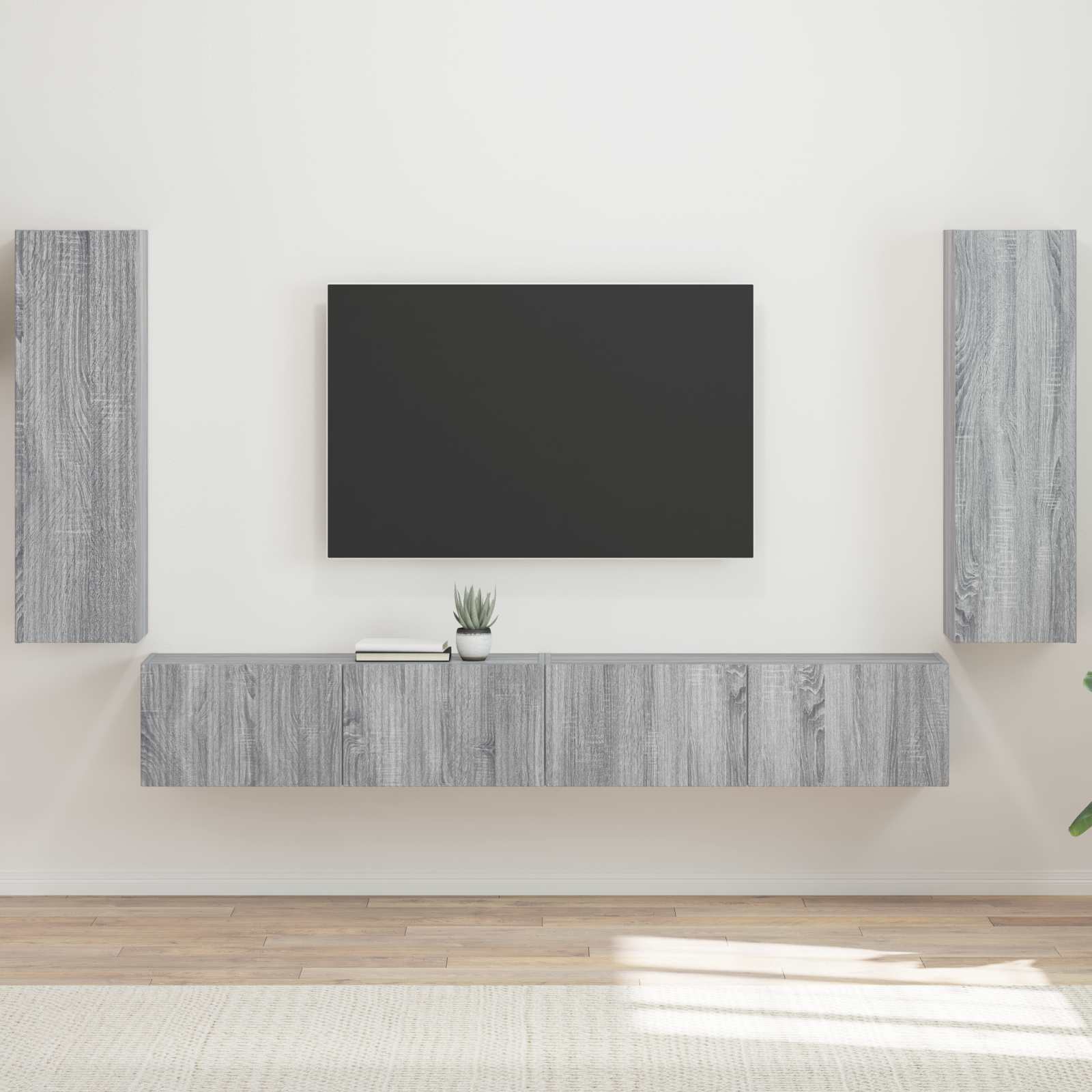 Set zidnog ormarića za TV 4 pcs Siva Sonoma Konstruirano drvo