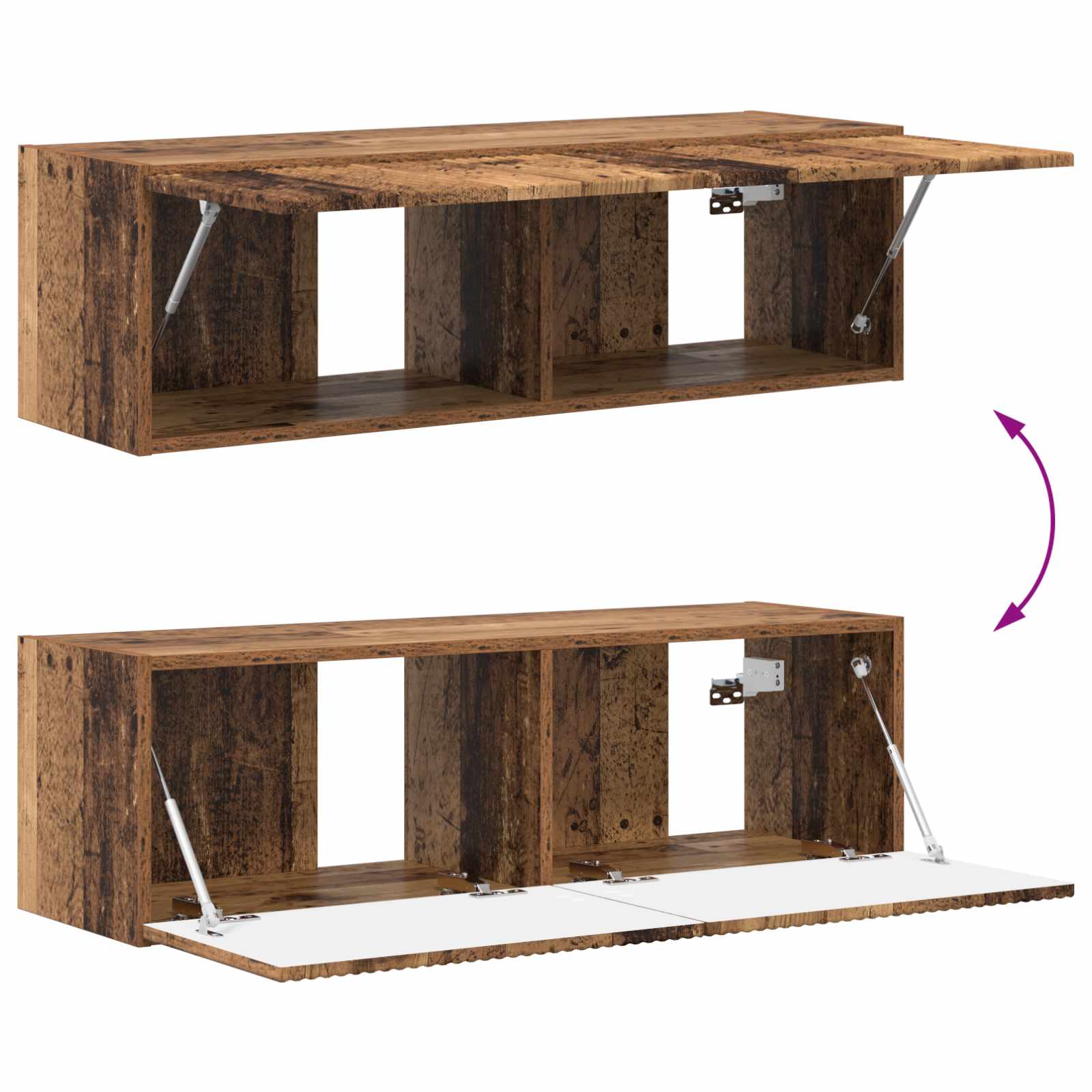 Set zidnog ormarića za TV 4 pcs 29,5 x 31 x 100 cm Staro drvo