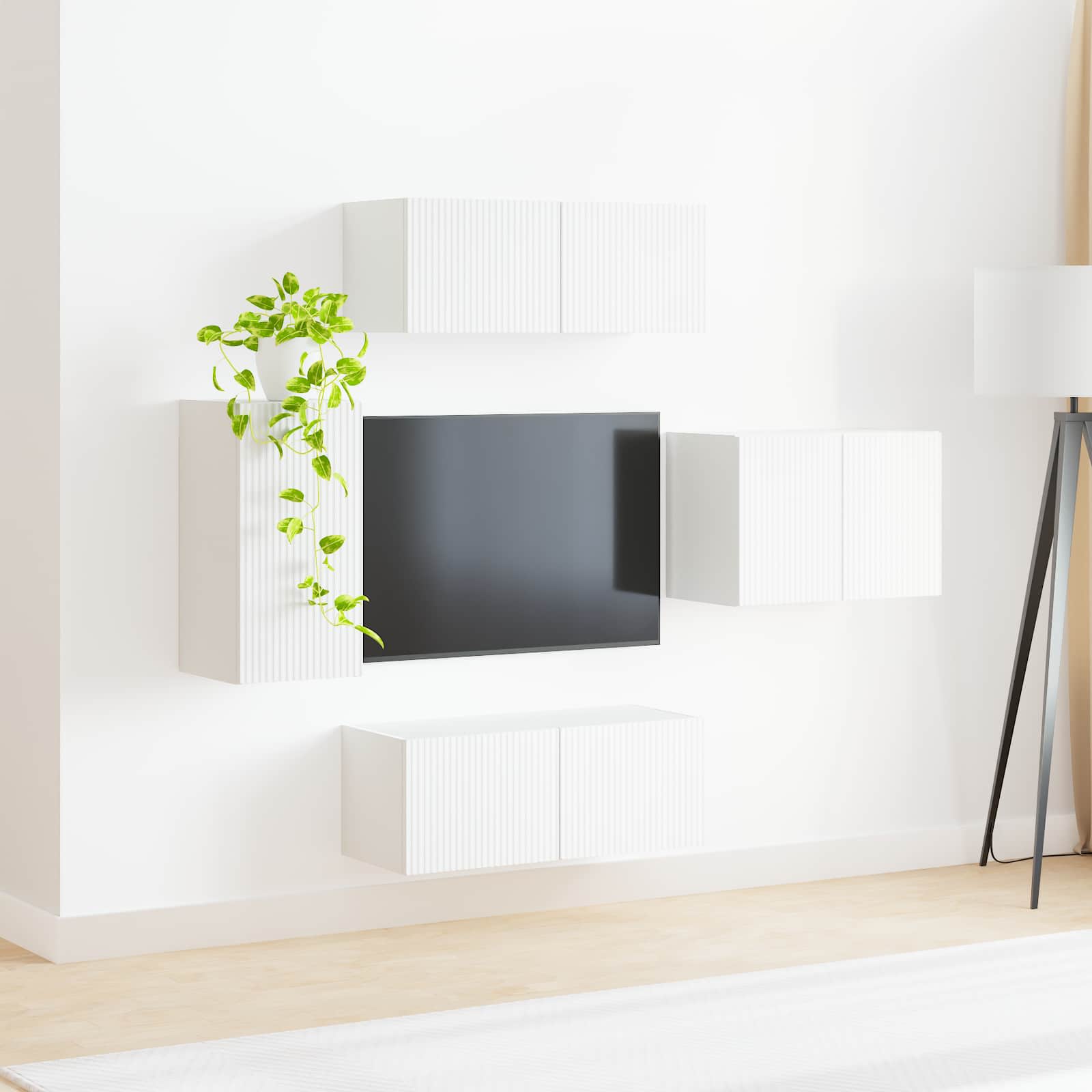Set zidnog ormarića za TV Zidne 4 pcs Bijelo Konstruirano drvo