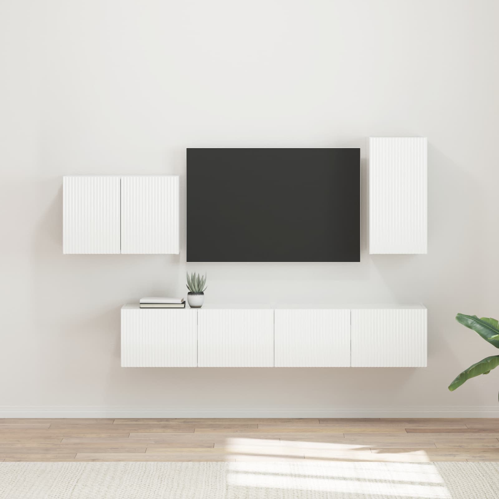 Set zidnog ormarića za TV Zidne 4 pcs Visoki sjaj bijela