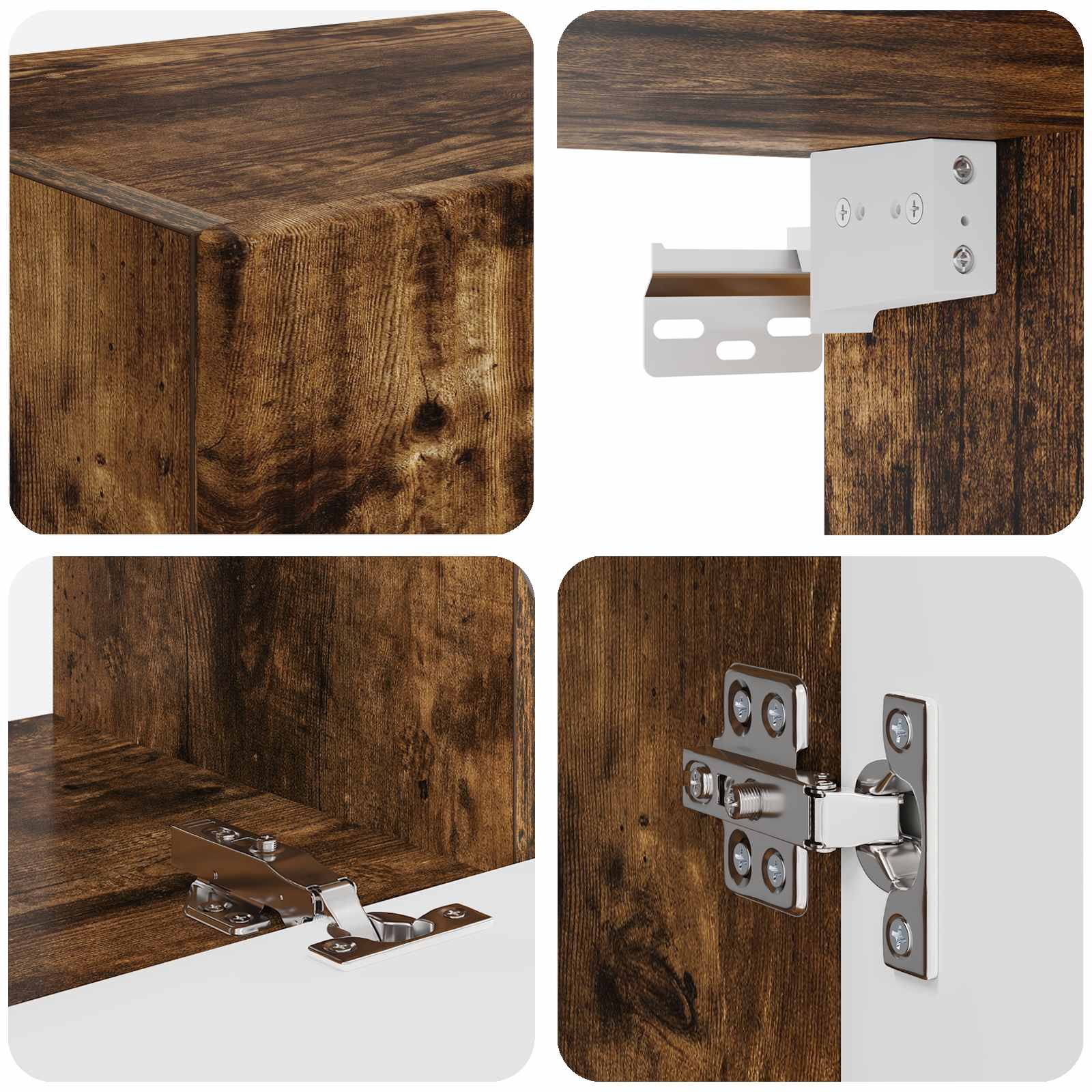 Set zidnog ormarića za TV Zidne 4 pcs Dimljeni hrast