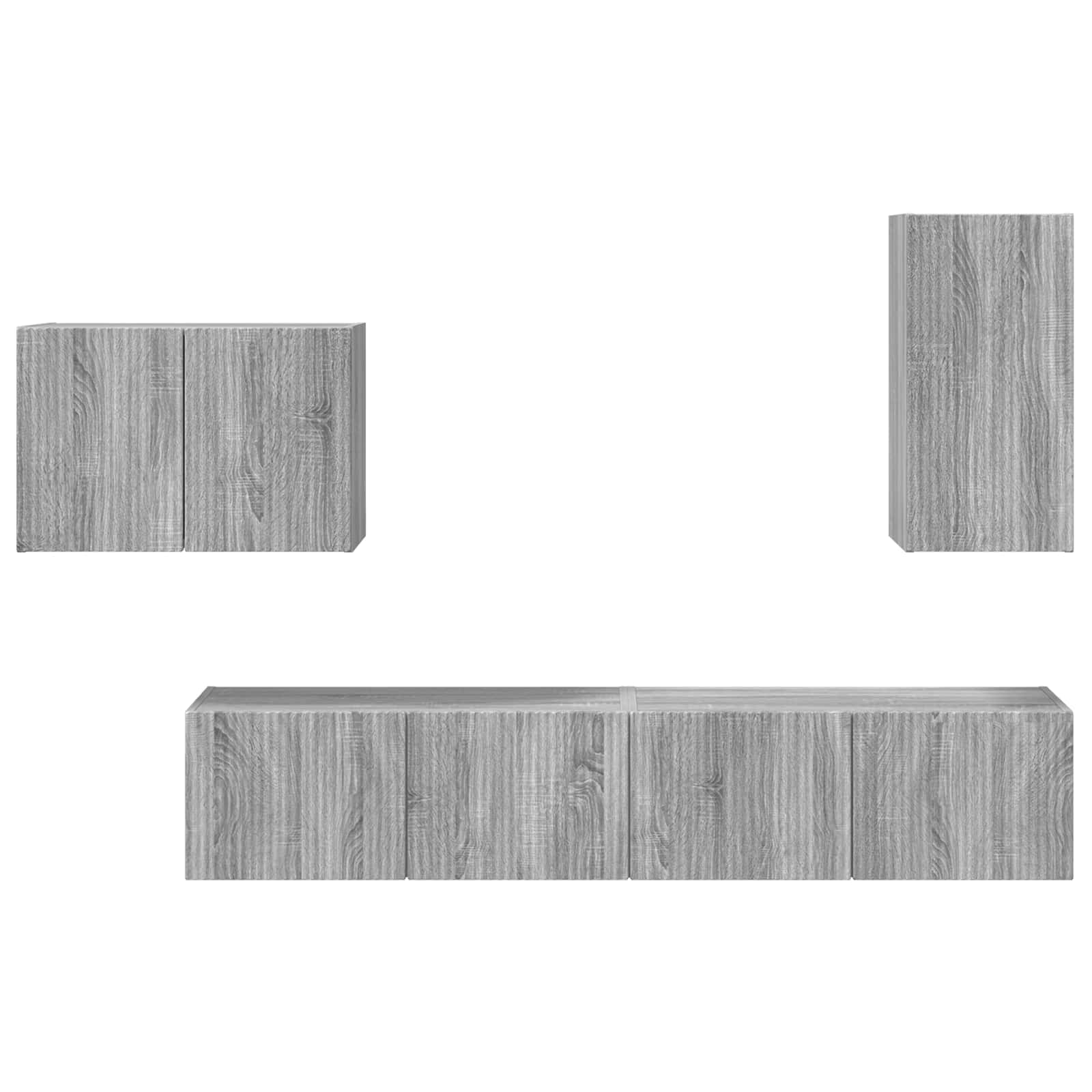 Set zidnog ormarića za TV 4 pcs Siva Sonoma Konstruirano drvo