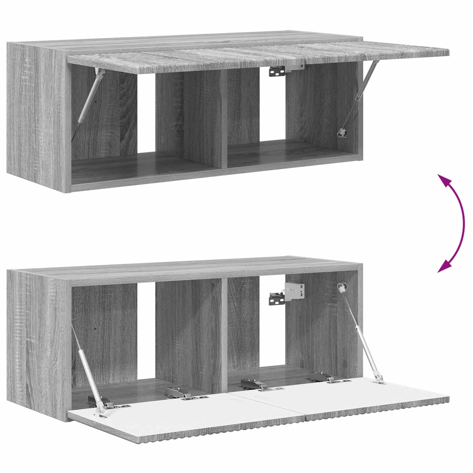 Set zidnog ormarića za TV 4 pcs Siva Sonoma Konstruirano drvo
