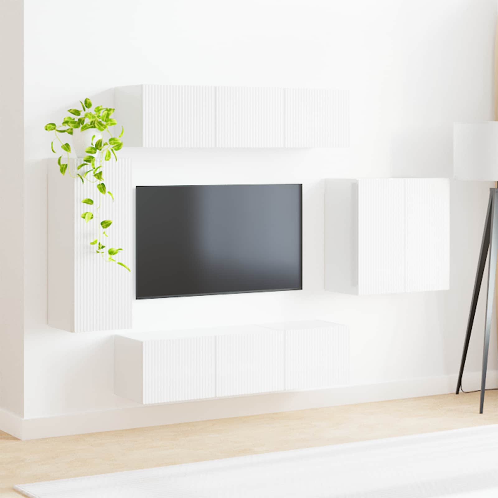 Set zidnog ormarića za TV Zidne 6 pcs Visoki sjaj bijela