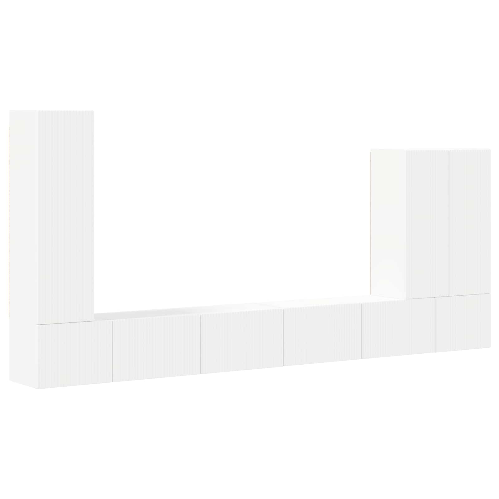 Set zidnog ormarića za TV Zidne 6 pcs Bijelo