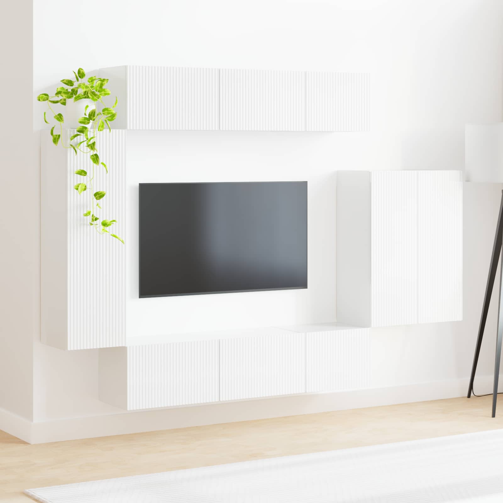 Set zidnog ormarića za TV Zidne 6 pcs Visoki sjaj bijela