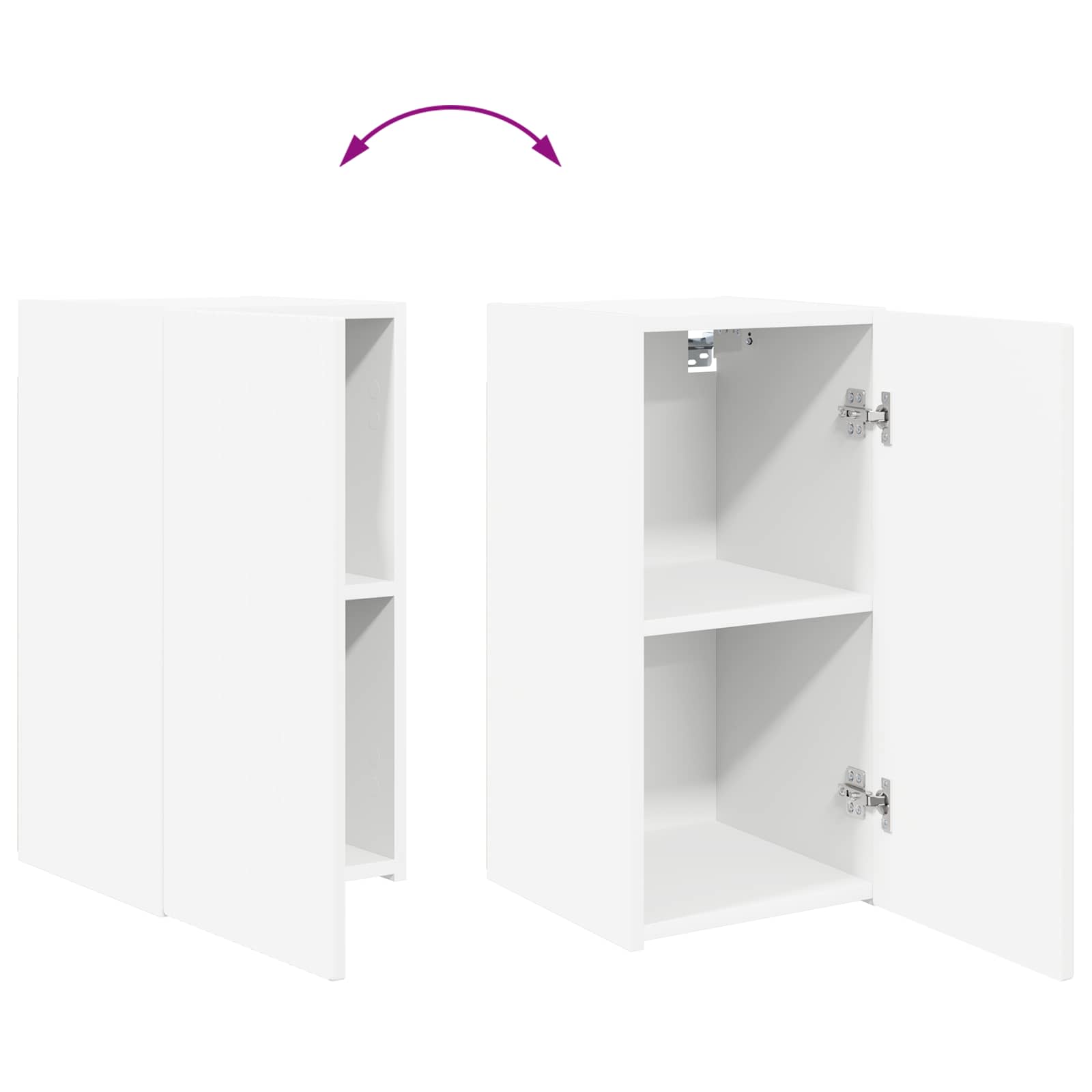 Set TV komoda Zidne 2 pcs Bijelo Konstruirano drvo