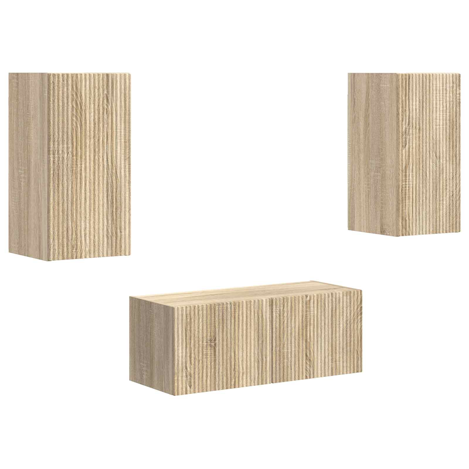 Set TV komoda Zidne 2 pcs Sonoma hrast Konstruirano drvo