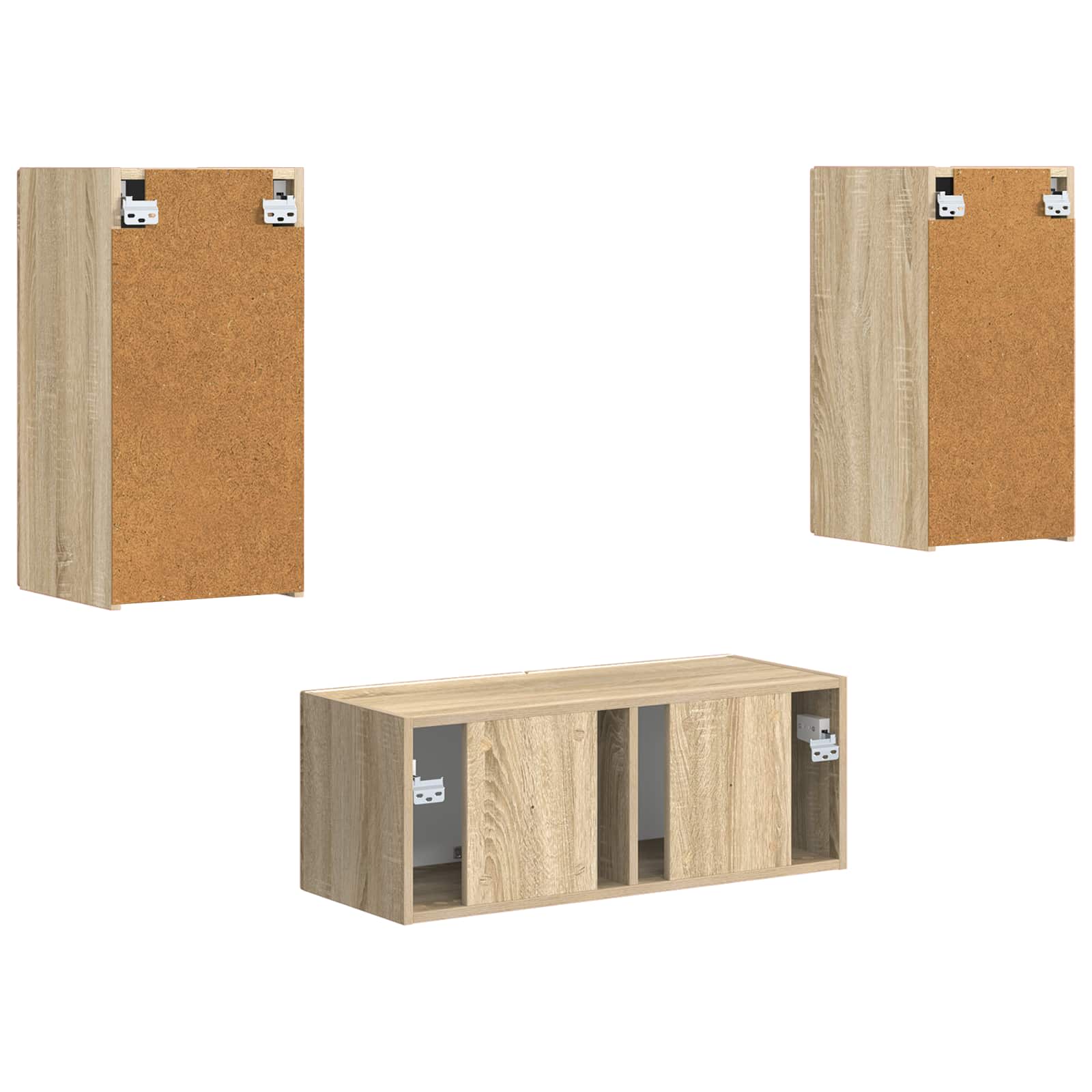 Set TV komoda Zidne 2 pcs Sonoma hrast Konstruirano drvo