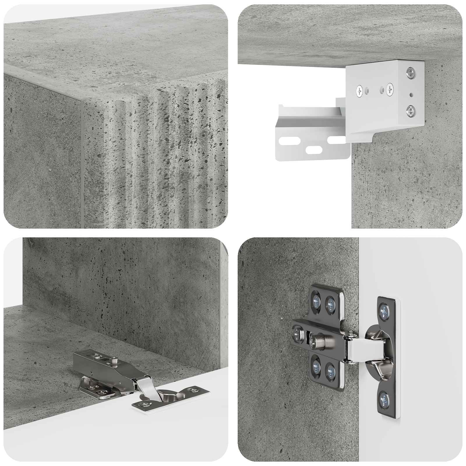 Set TV komoda Zidne 2 pcs Betonski sivi Konstruirano drvo