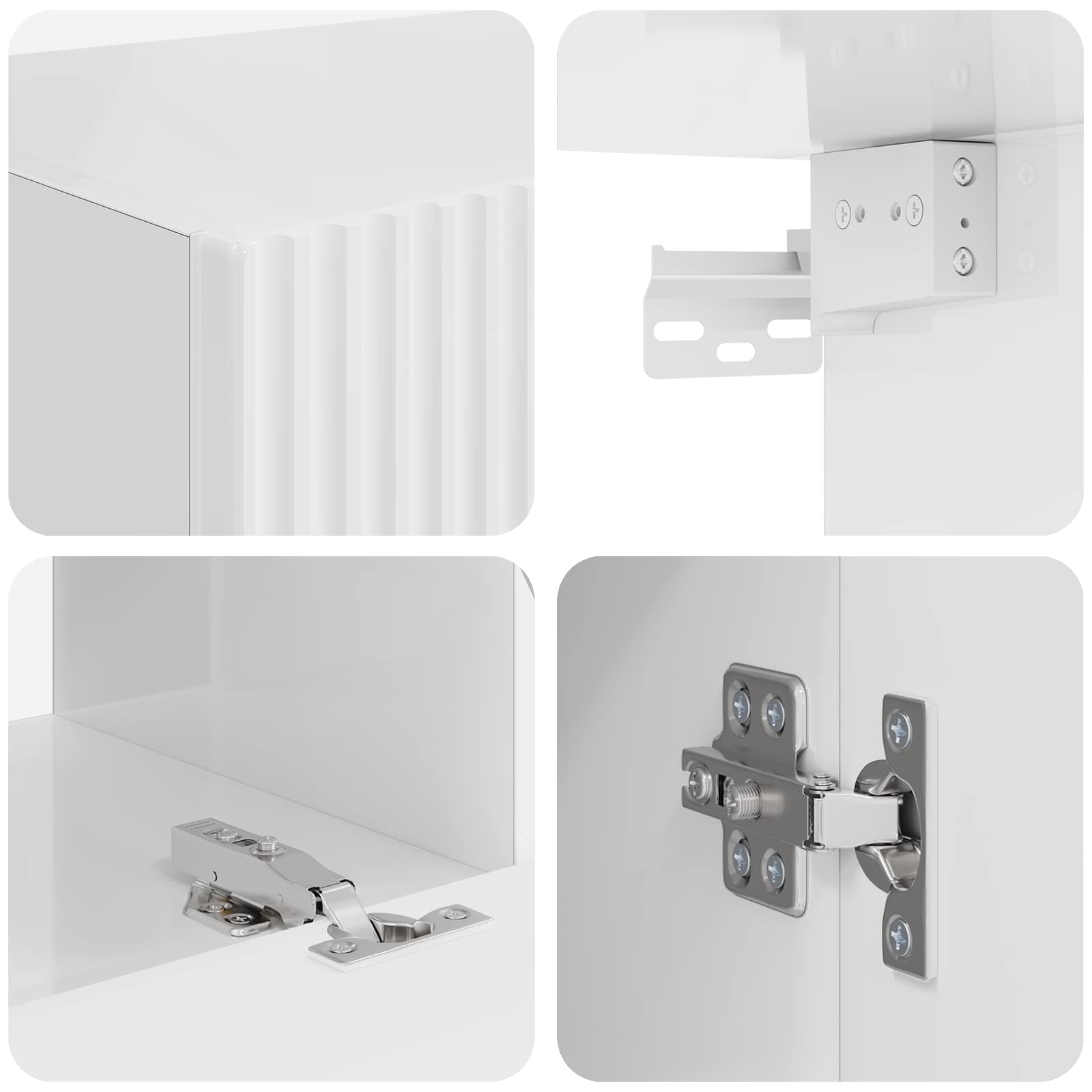Set TV komoda Zidne 2 pcs Visoki sjaj bijela Konstruirano drvo