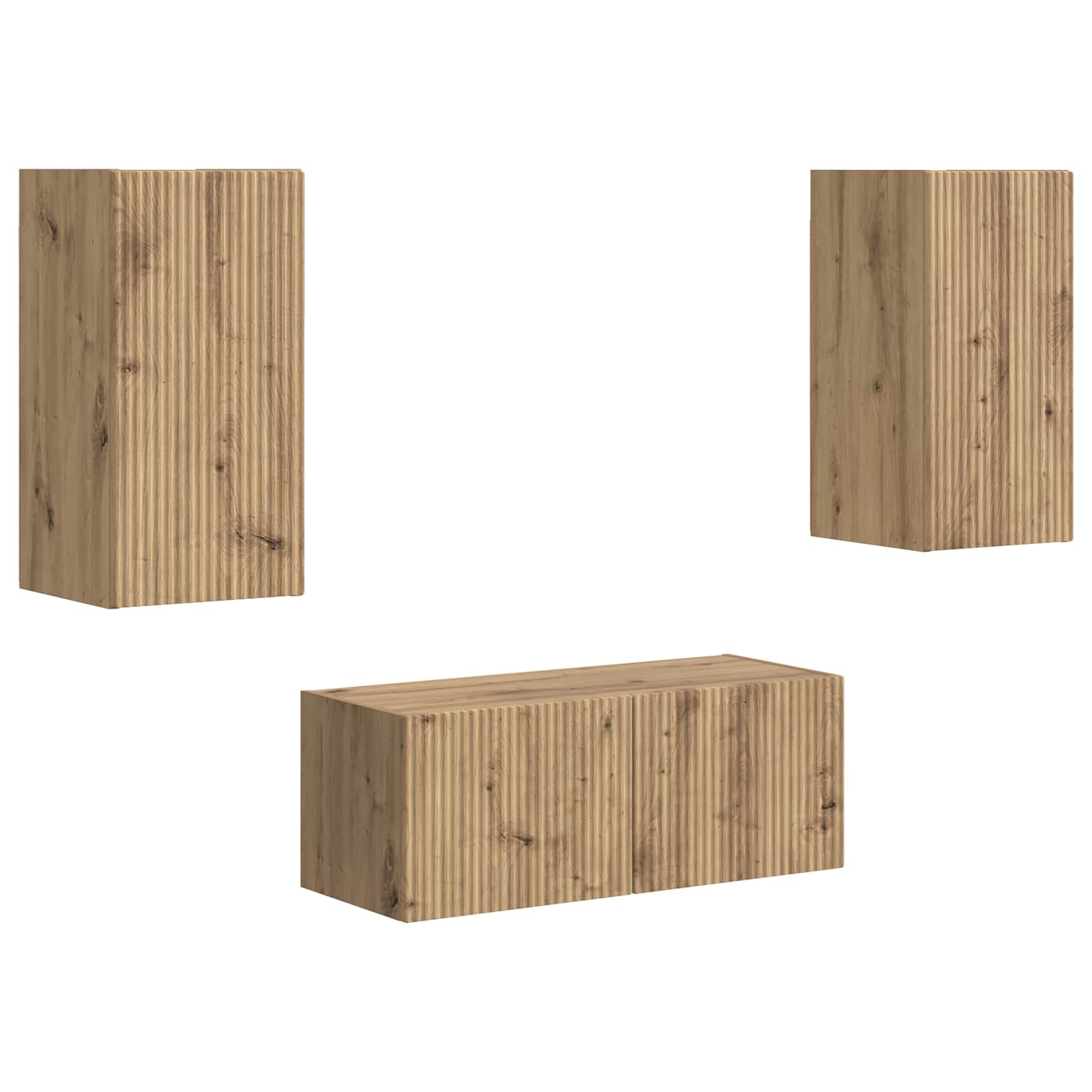 Set TV komoda 2 pcs Umjetnički hrast Konstruirano drvo