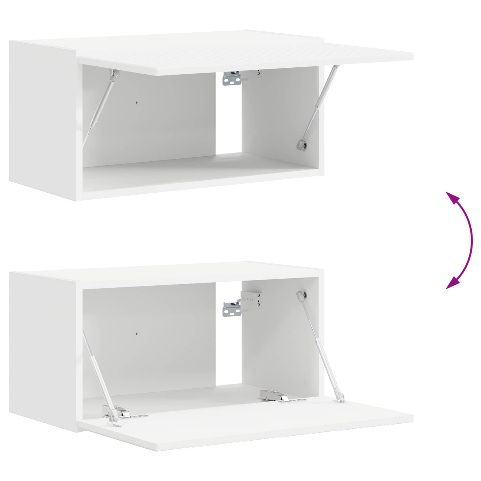Set TV komoda Zidne 2 pcs Bijelo Konstruirano drvo