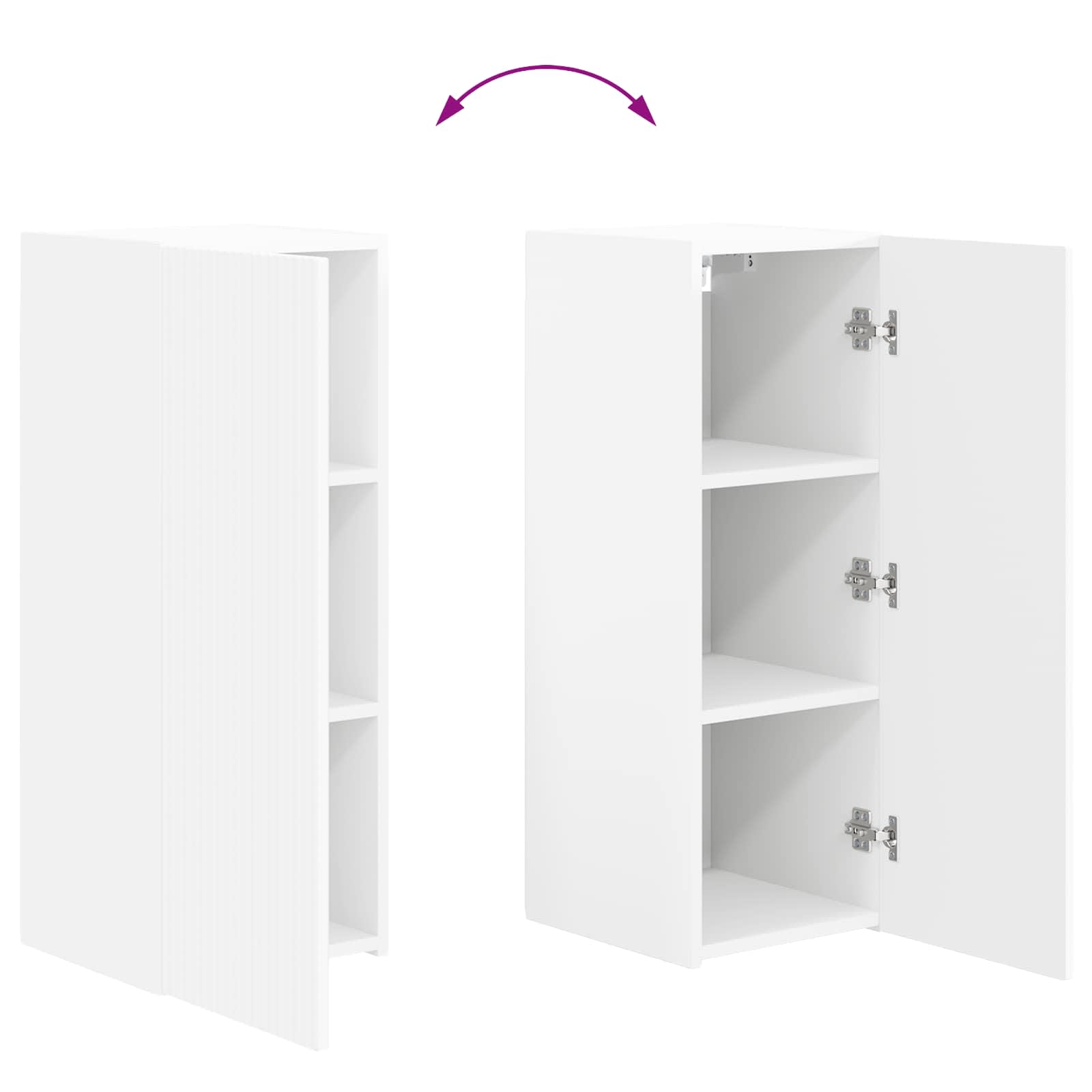 Set TV komoda Zidne 2 pcs Bijelo Konstruirano drvo
