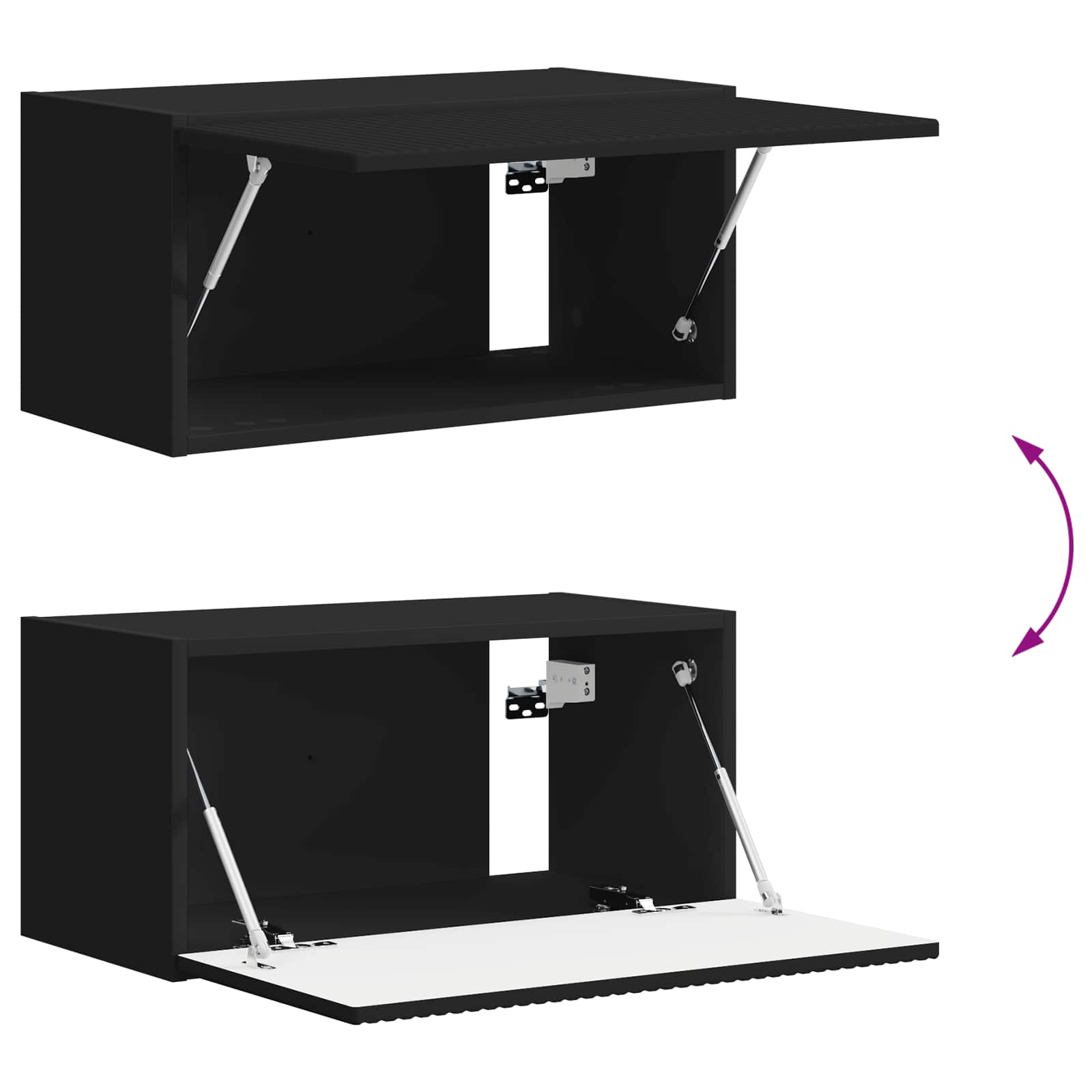 Set TV komoda Zidne 2 pcs Crna Konstruirano drvo