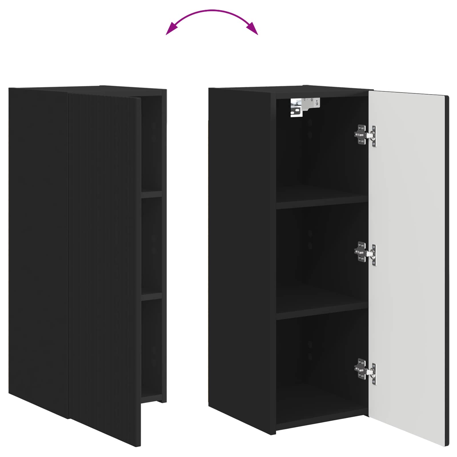 Set TV komoda Zidne 2 pcs Crna Konstruirano drvo